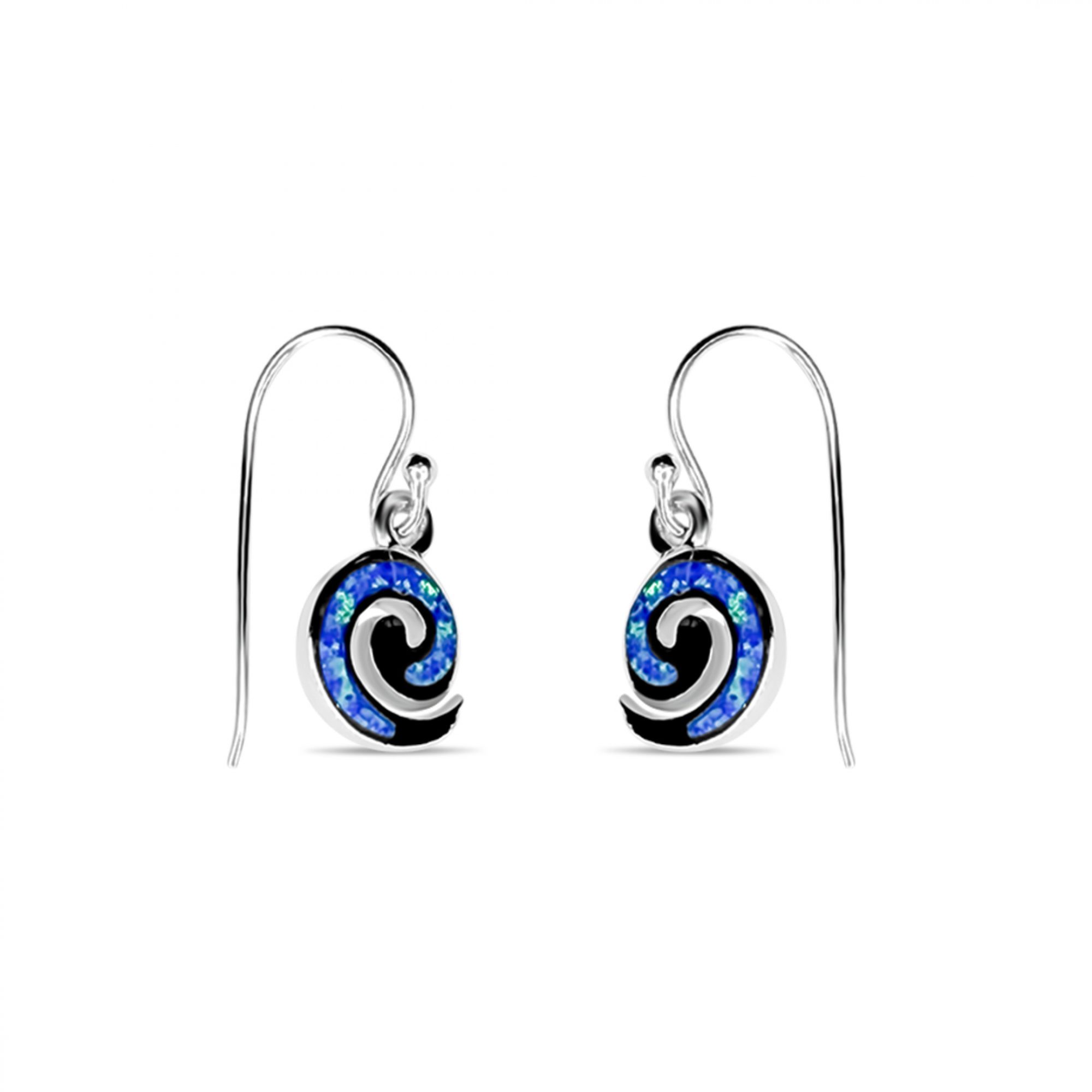 Dangle opal earrings with meander