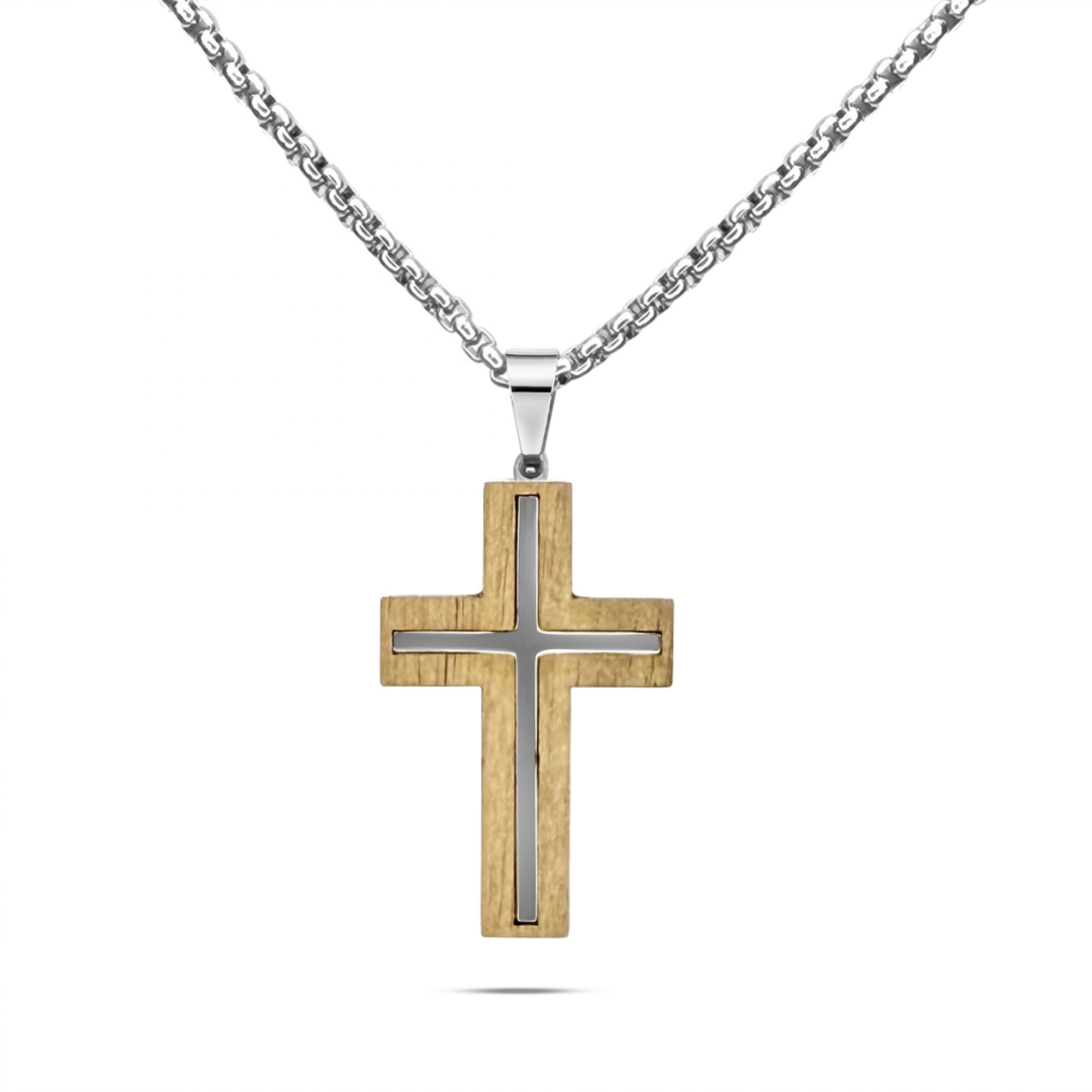 Steel cross necklace