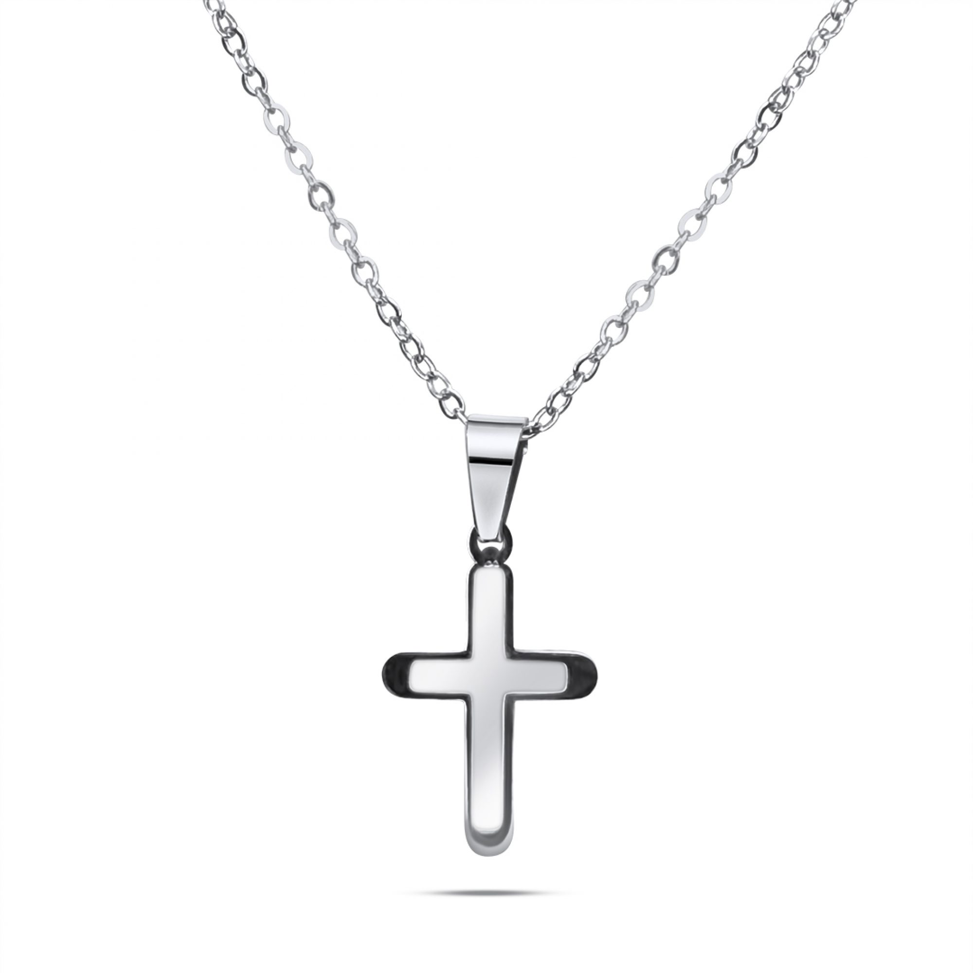 Steel cross necklace