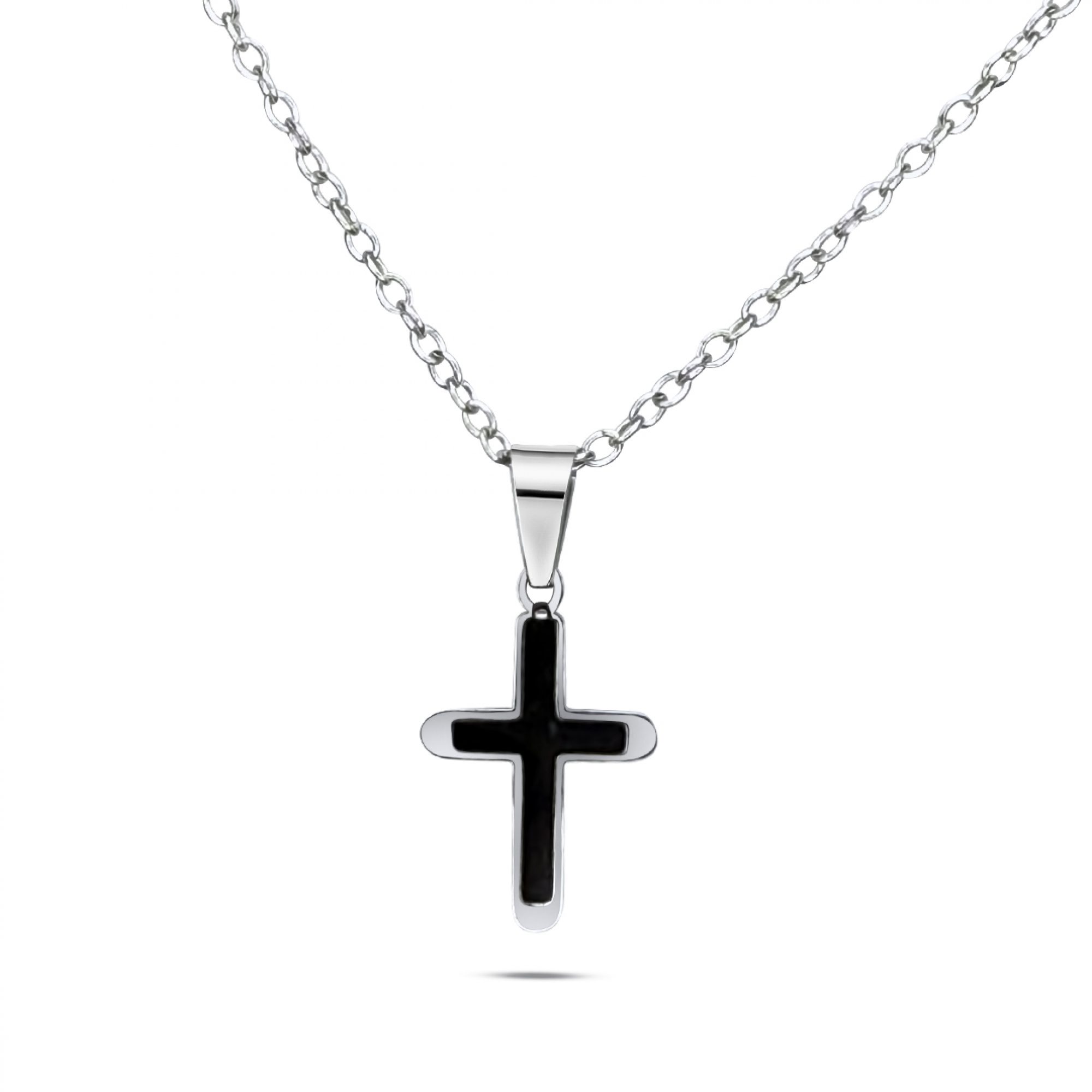 Steel cross necklace