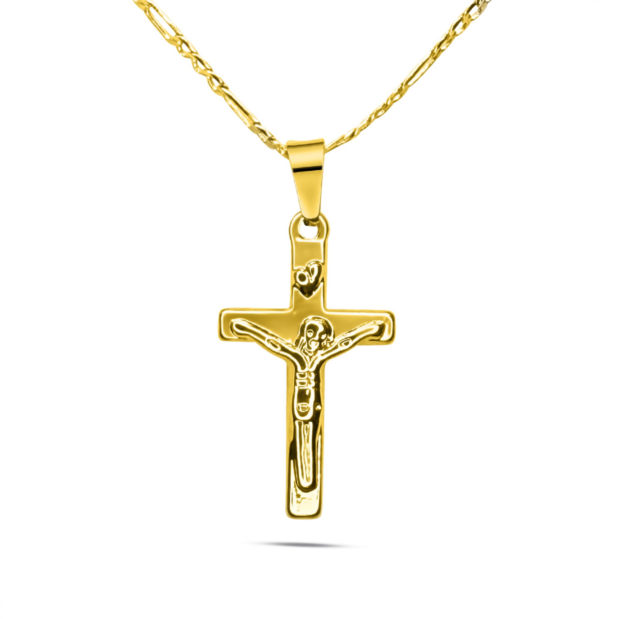 Steel crucifix necklace