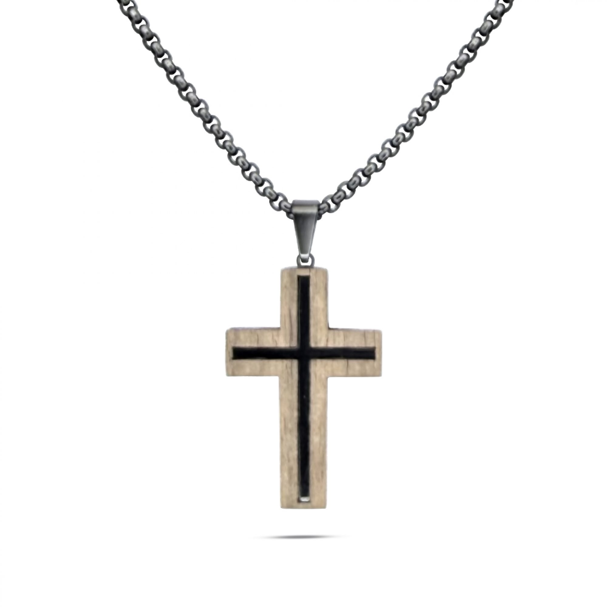 Steel cross necklace