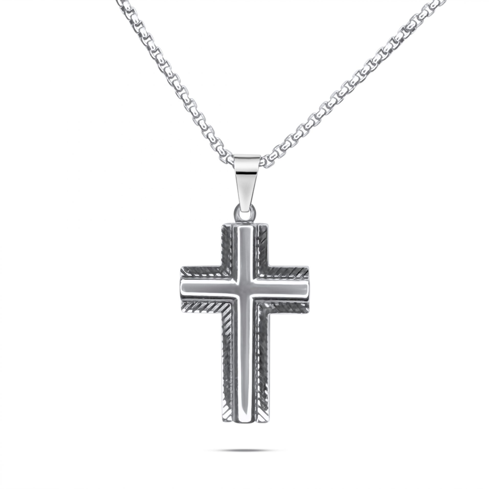 Steel cross necklace
