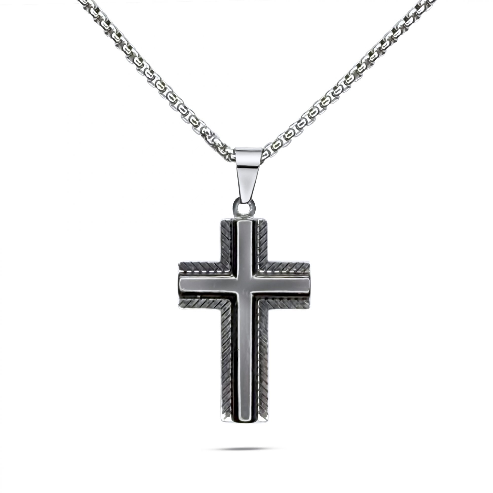 Steel cross necklace