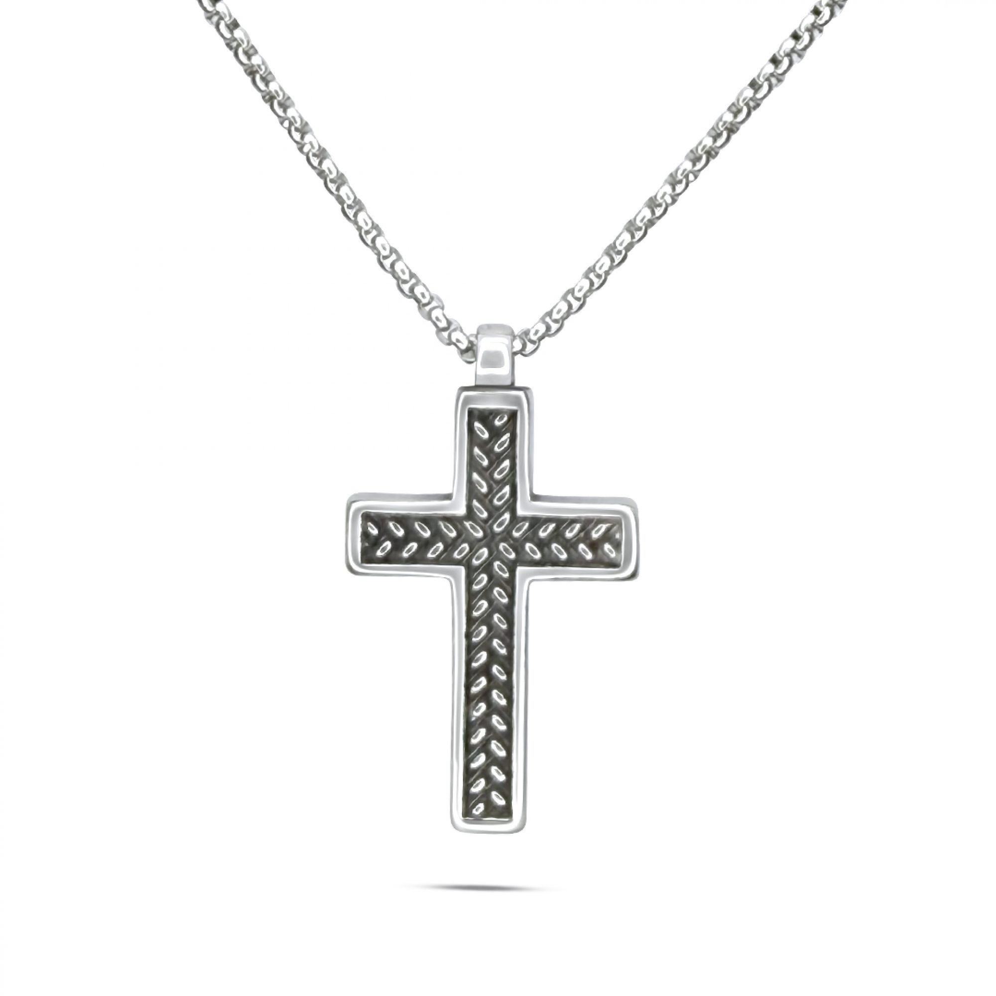 Steel cross necklace