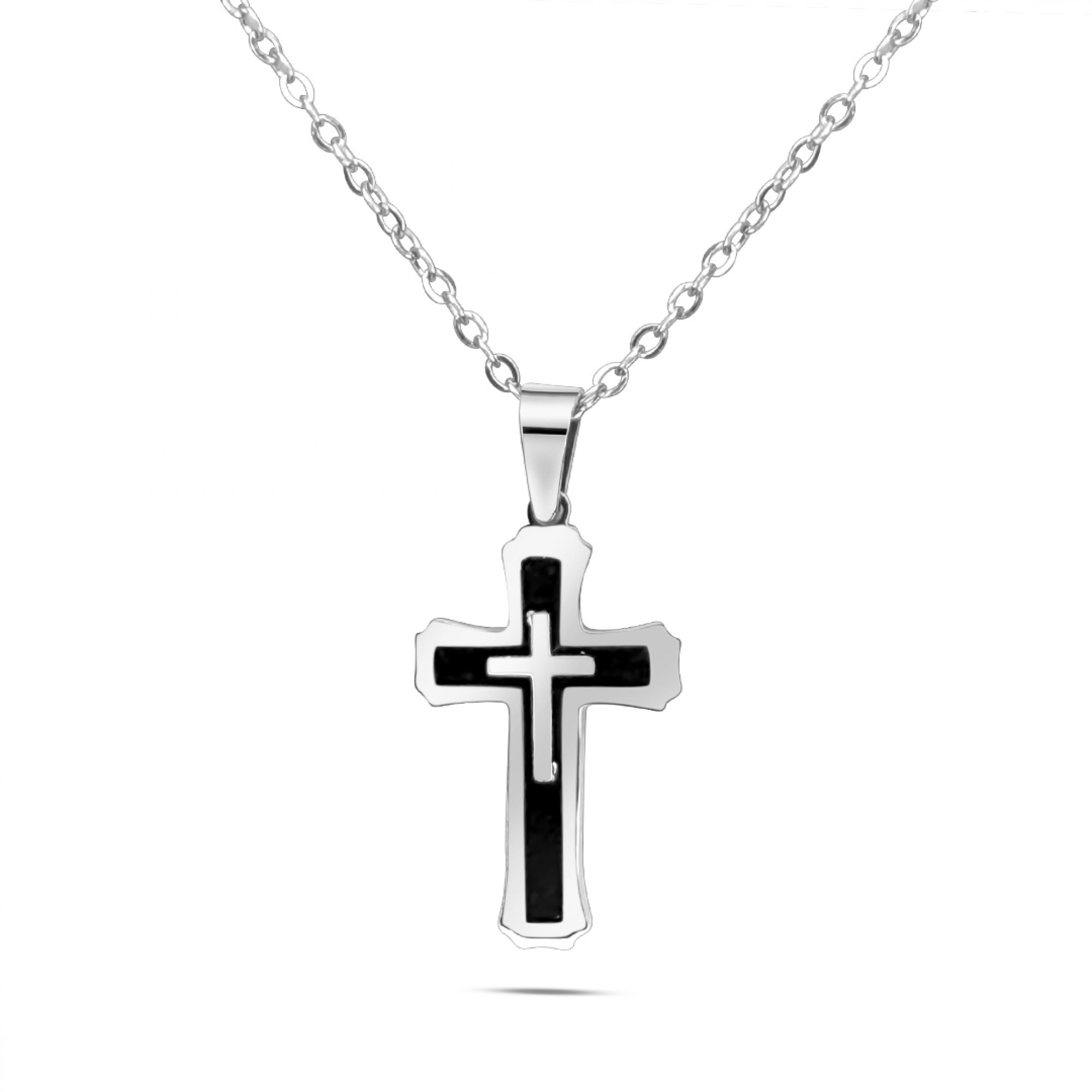 Steel cross necklace