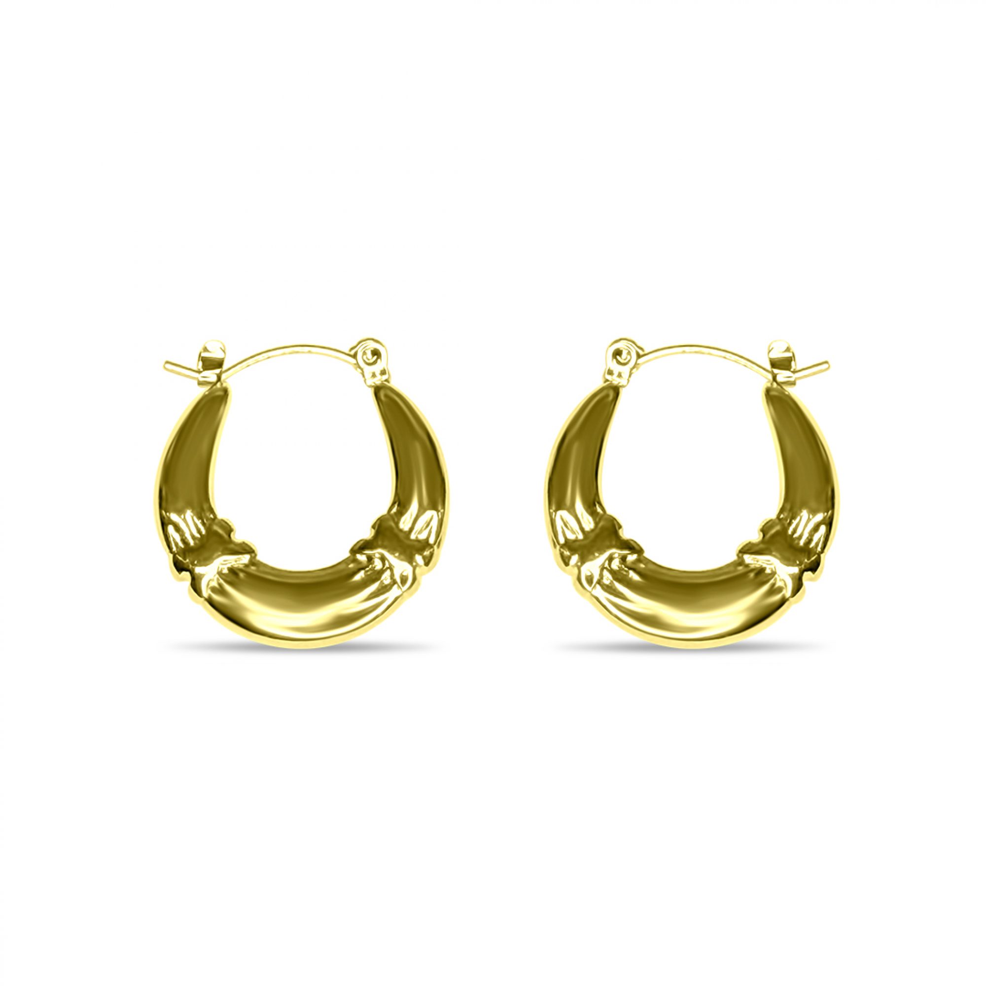 Gold plated steel hoops
