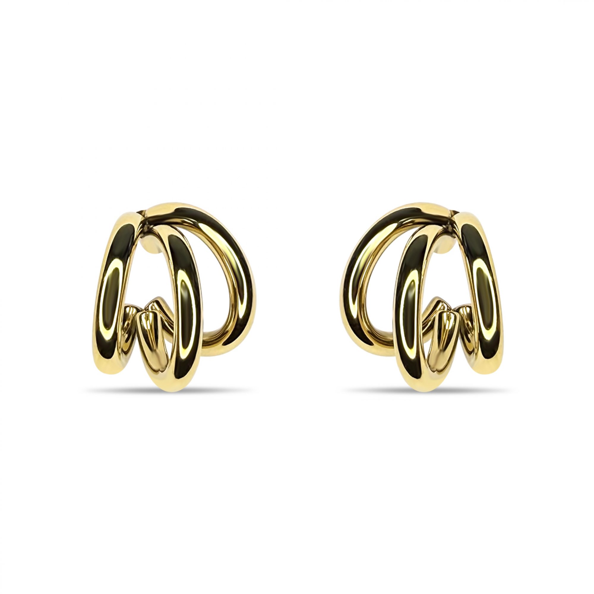 Gold plated steel hoops