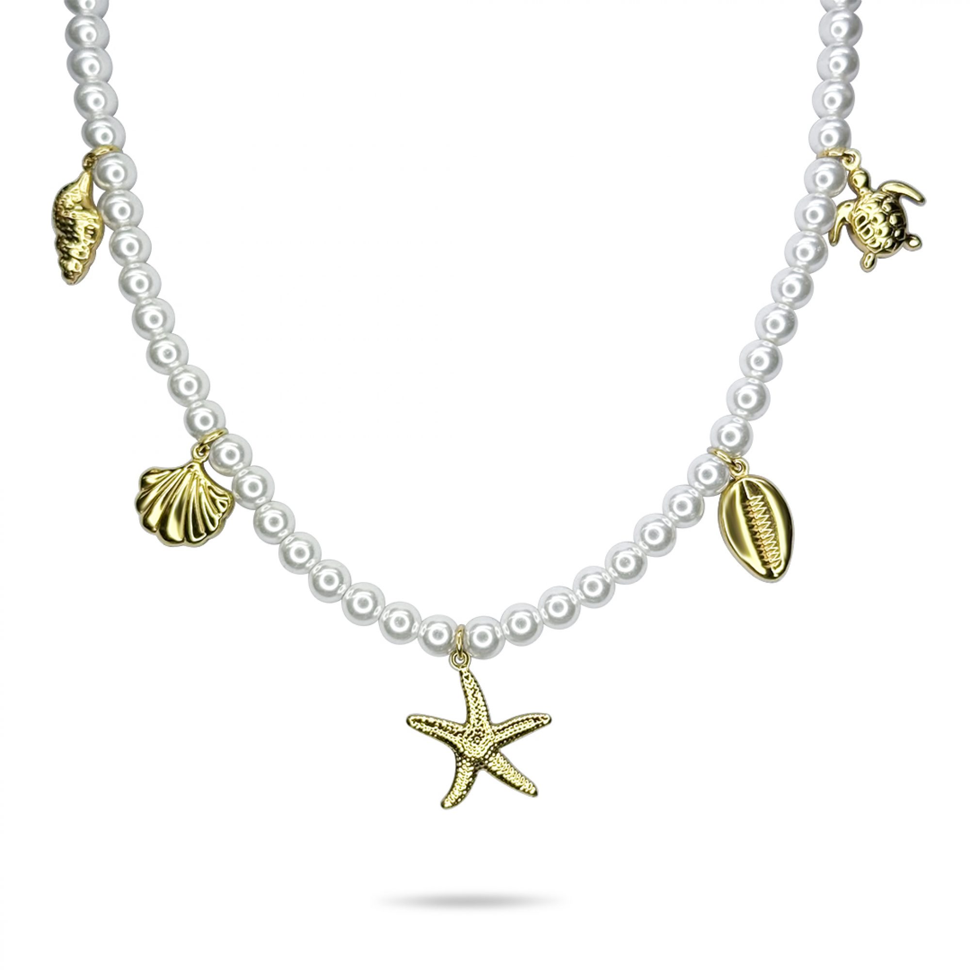 Steel necklace with dangles