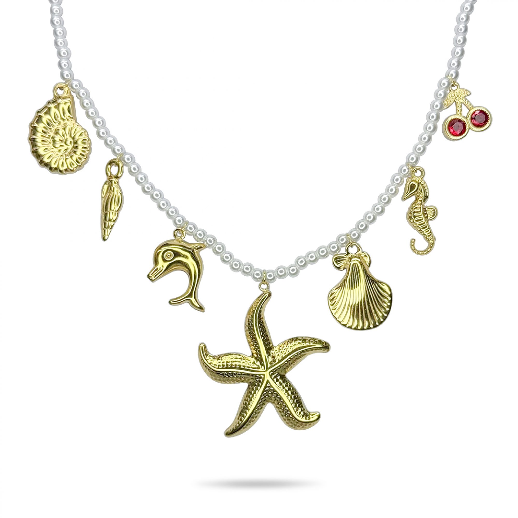 Κολιέ ατσάλι με κρεμαστά στοιχεία