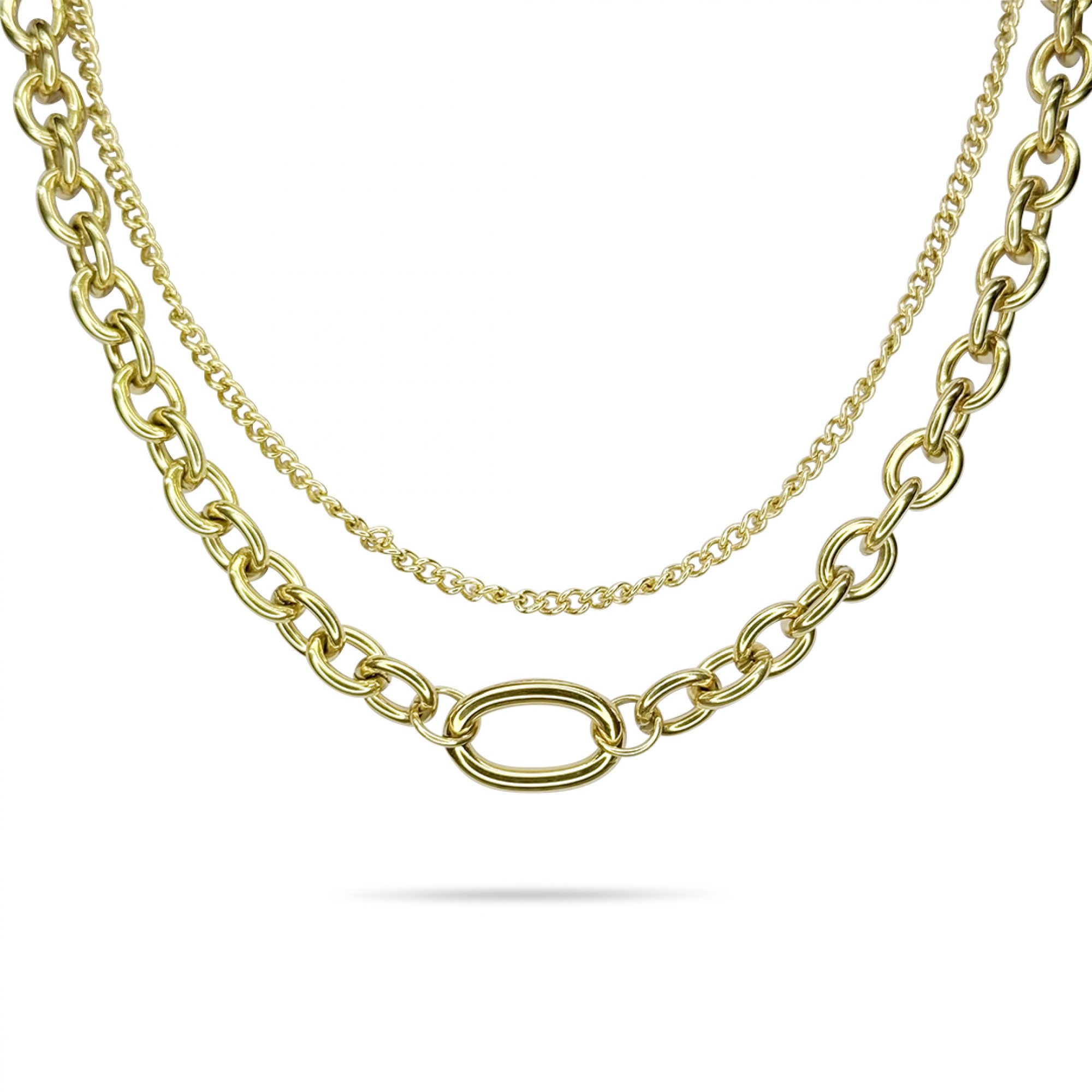 Διπλό κολιέ επίχρυσο ατσάλι 