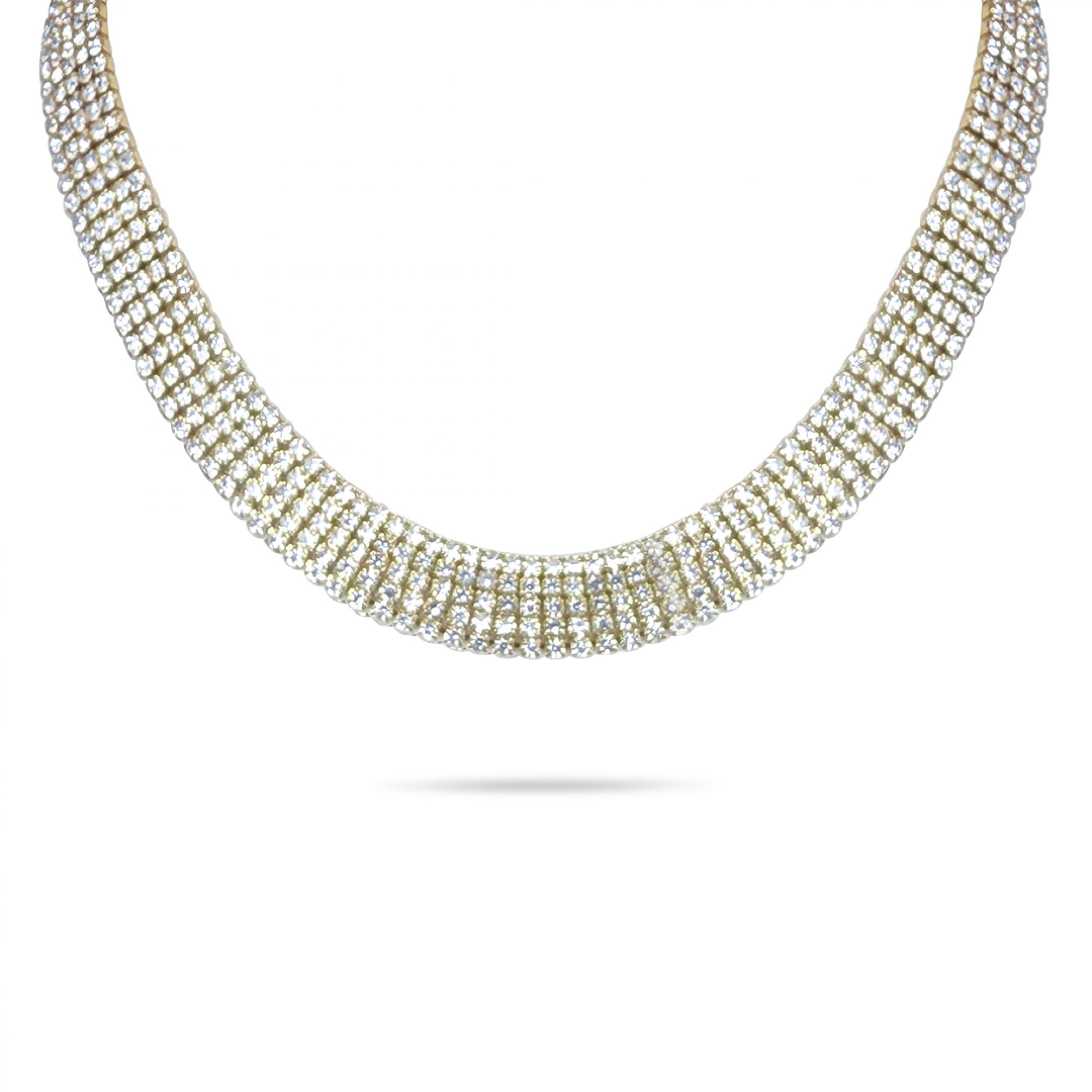 Κολιέ επίχρυσο ατσάλι με πέτρες