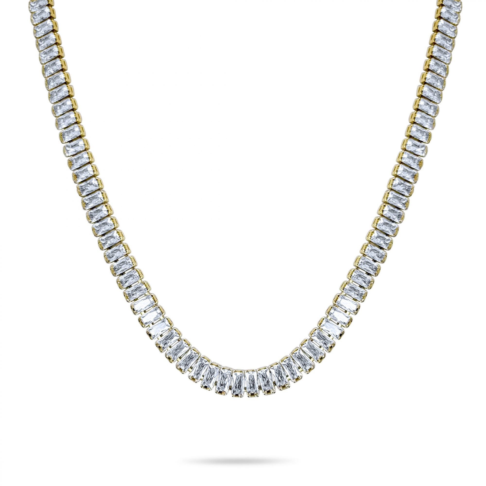 Κολιέ επίχρυσο ατσάλι με πέτρες