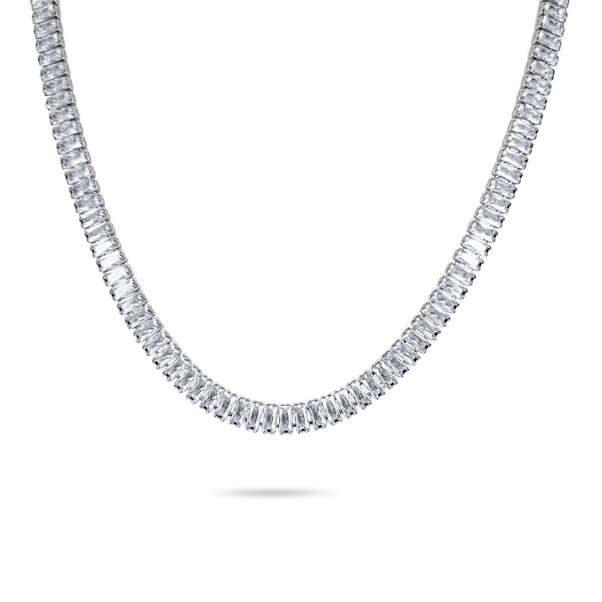 Κολιέ ατσάλι με πέτρες