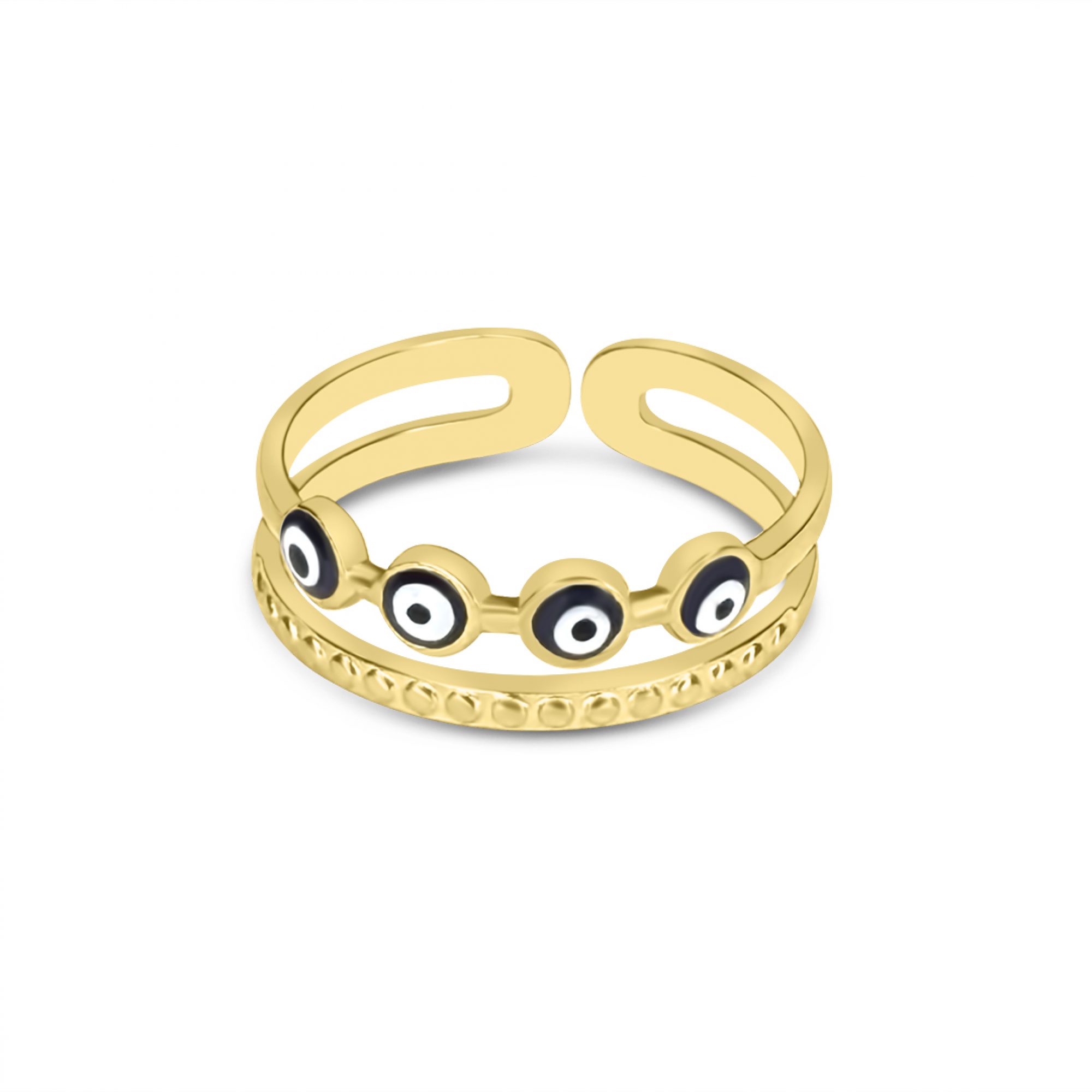 Gold plated steel eye ring