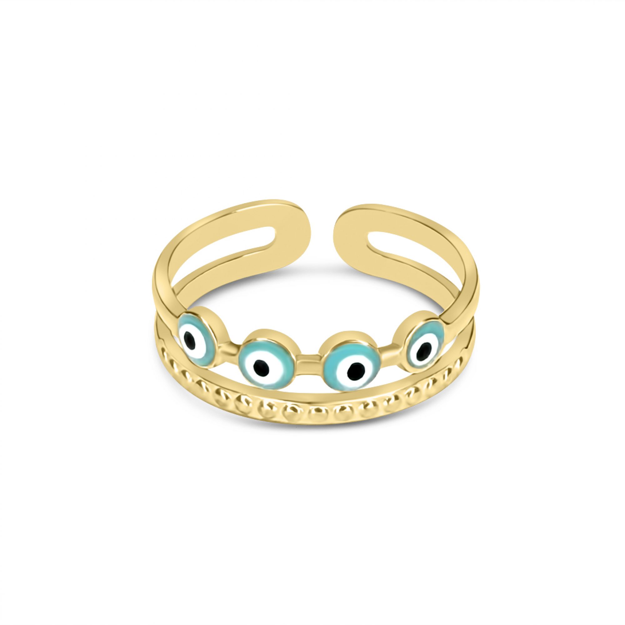 Gold plated steel eye ring