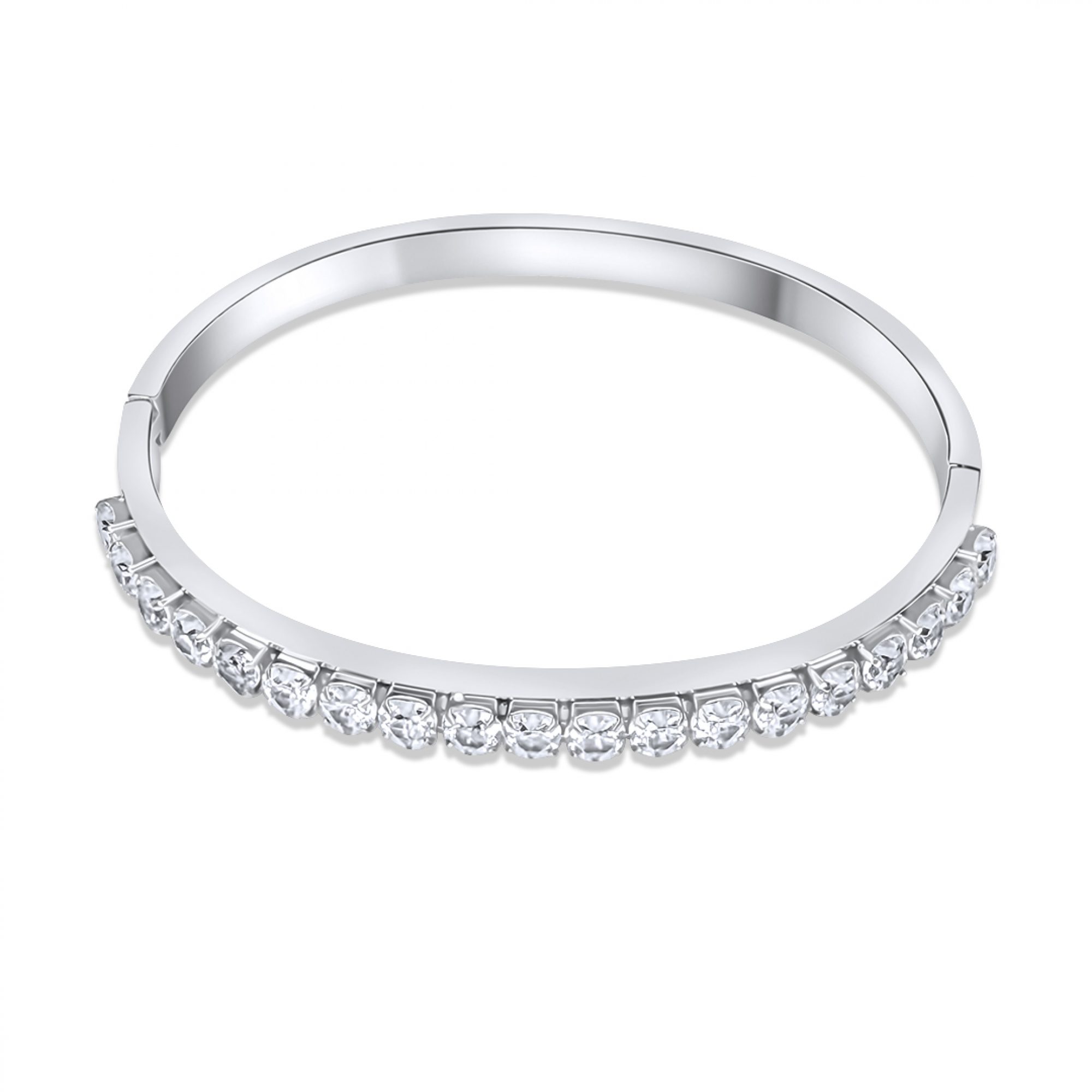 Steel bracelet with rhinestones