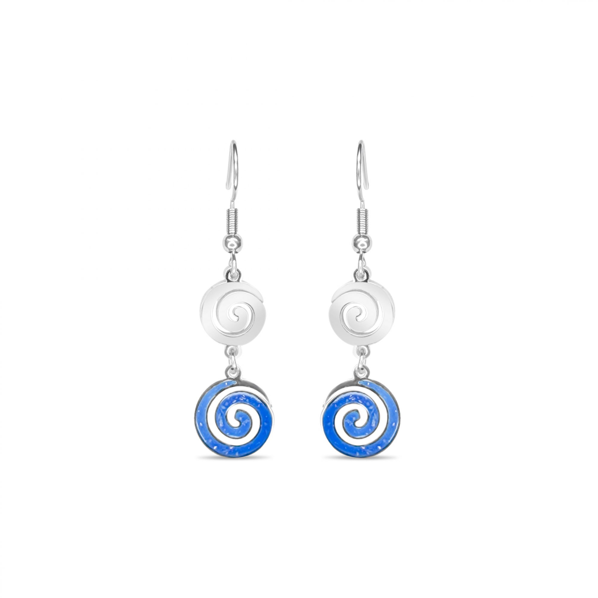 Steel opal earrings with meander