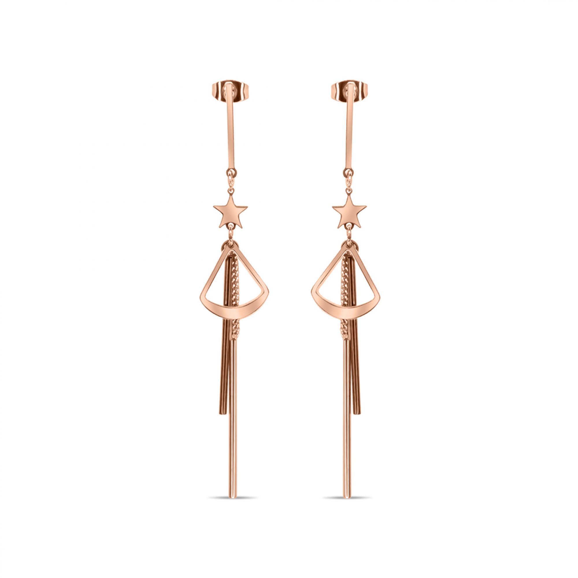 Rose gold plated steel earrings