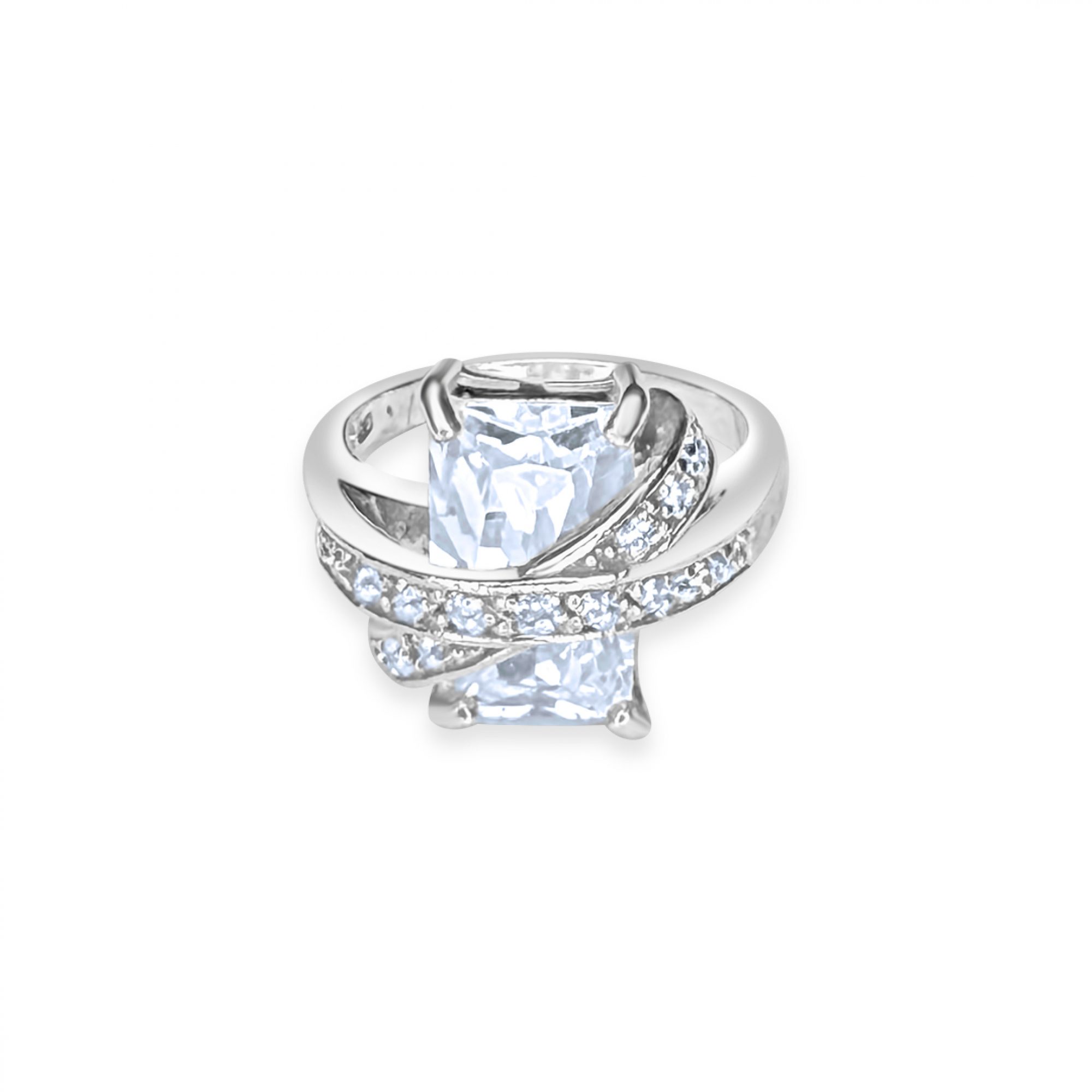 Silver Ring with Zircon Stones