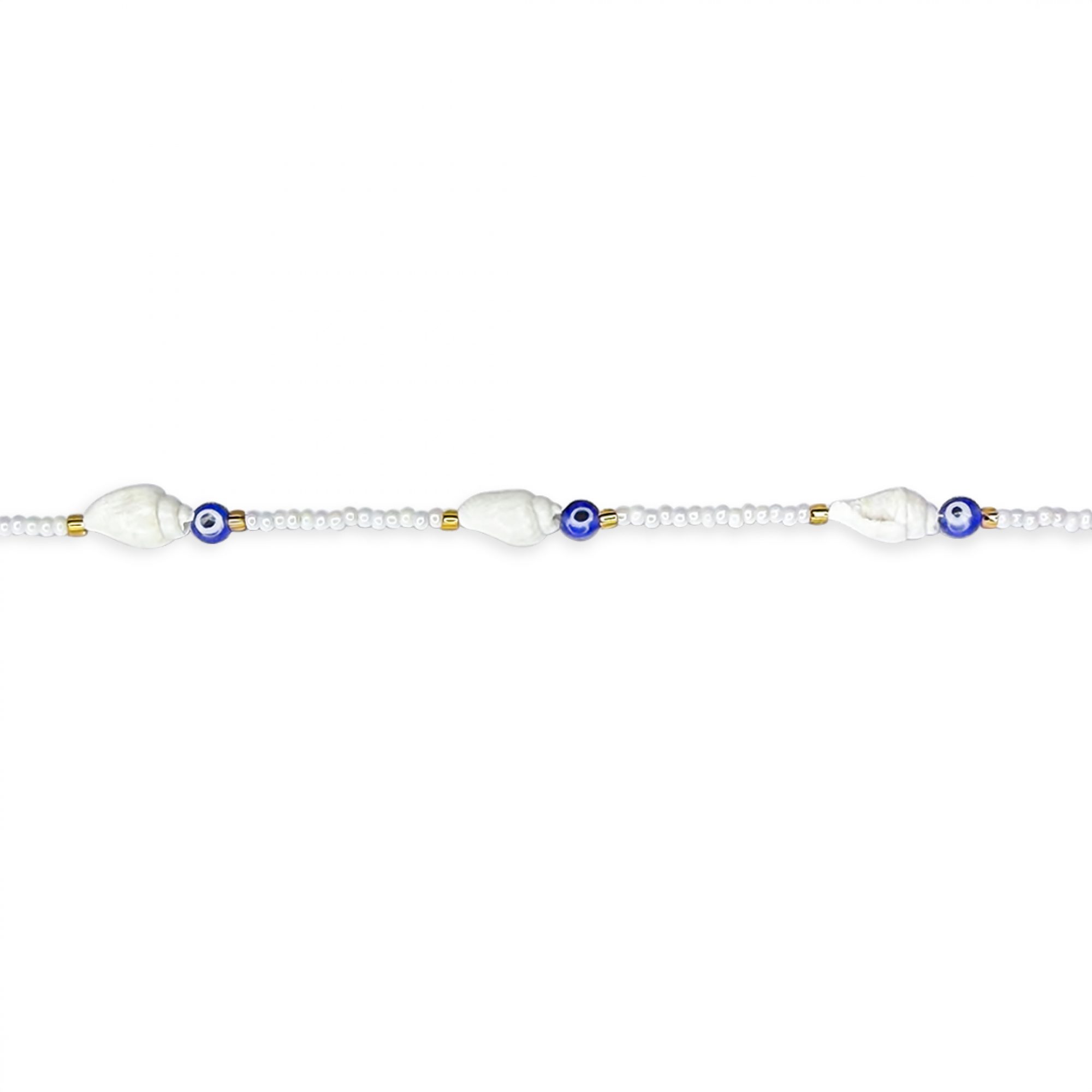Beaded Shell & Evil Eye Bracelet
