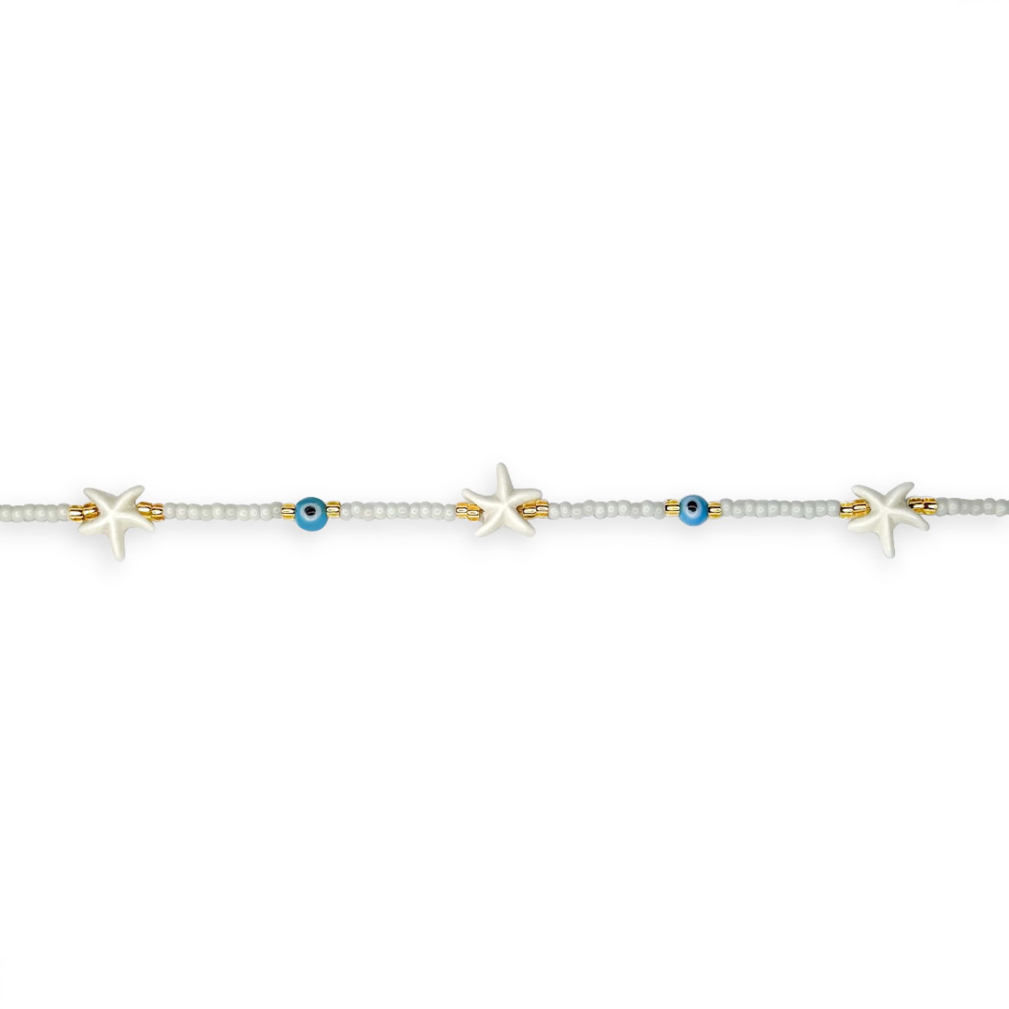 Starfish & blue evil eye bracelet