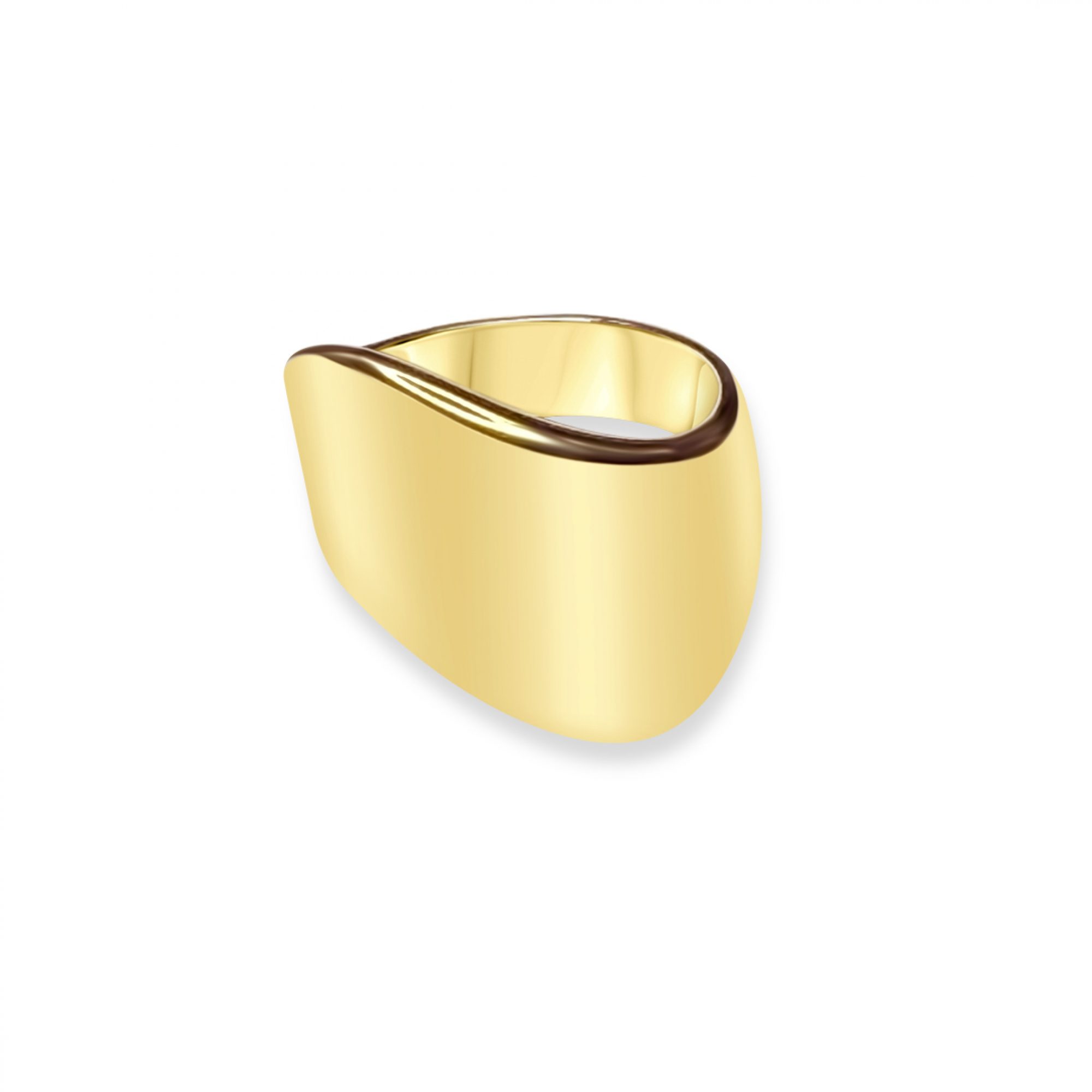 Gold-Tone Polished Stainless Steel Ring