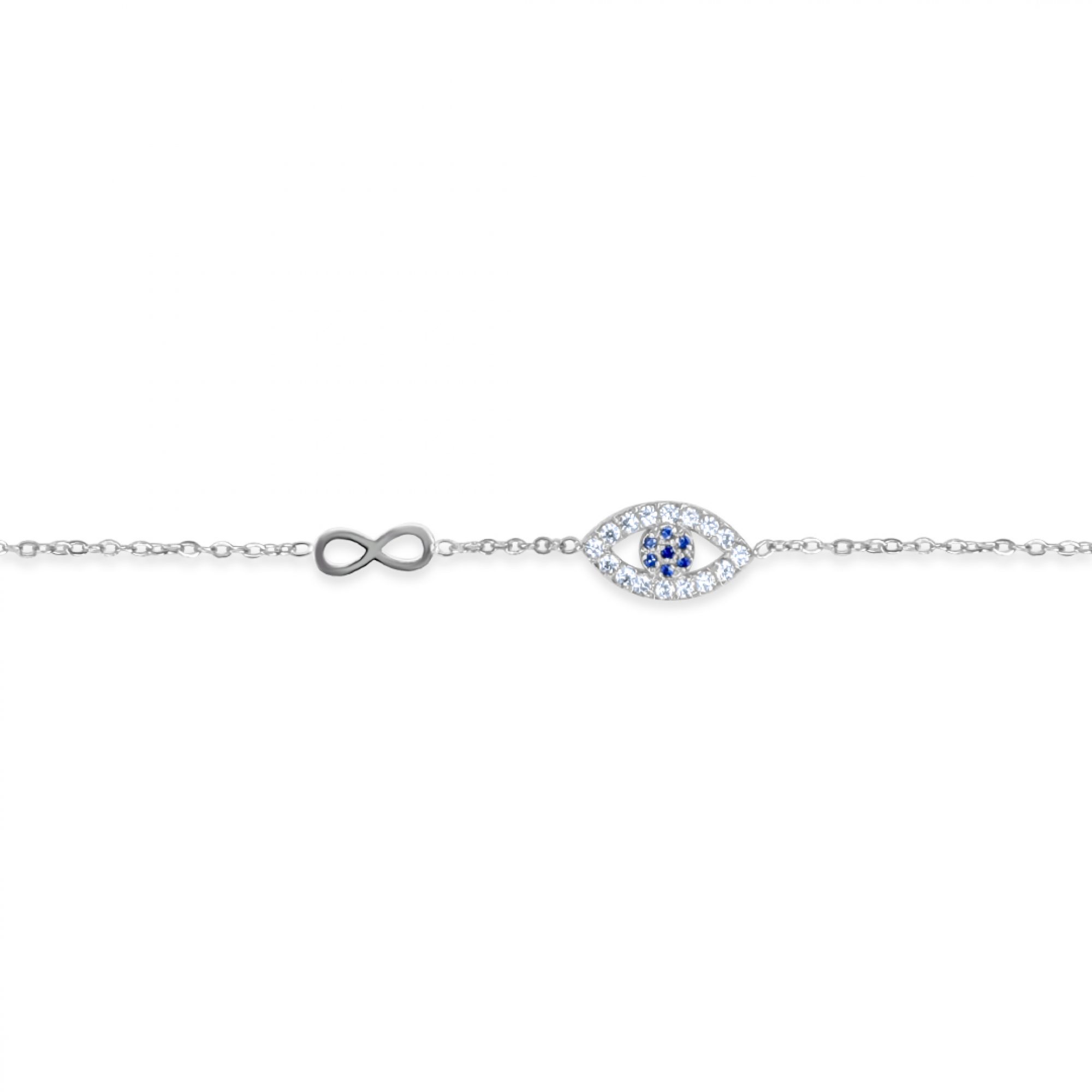 Stainless Steel Evil Eye Bracelet with Infinity symbol