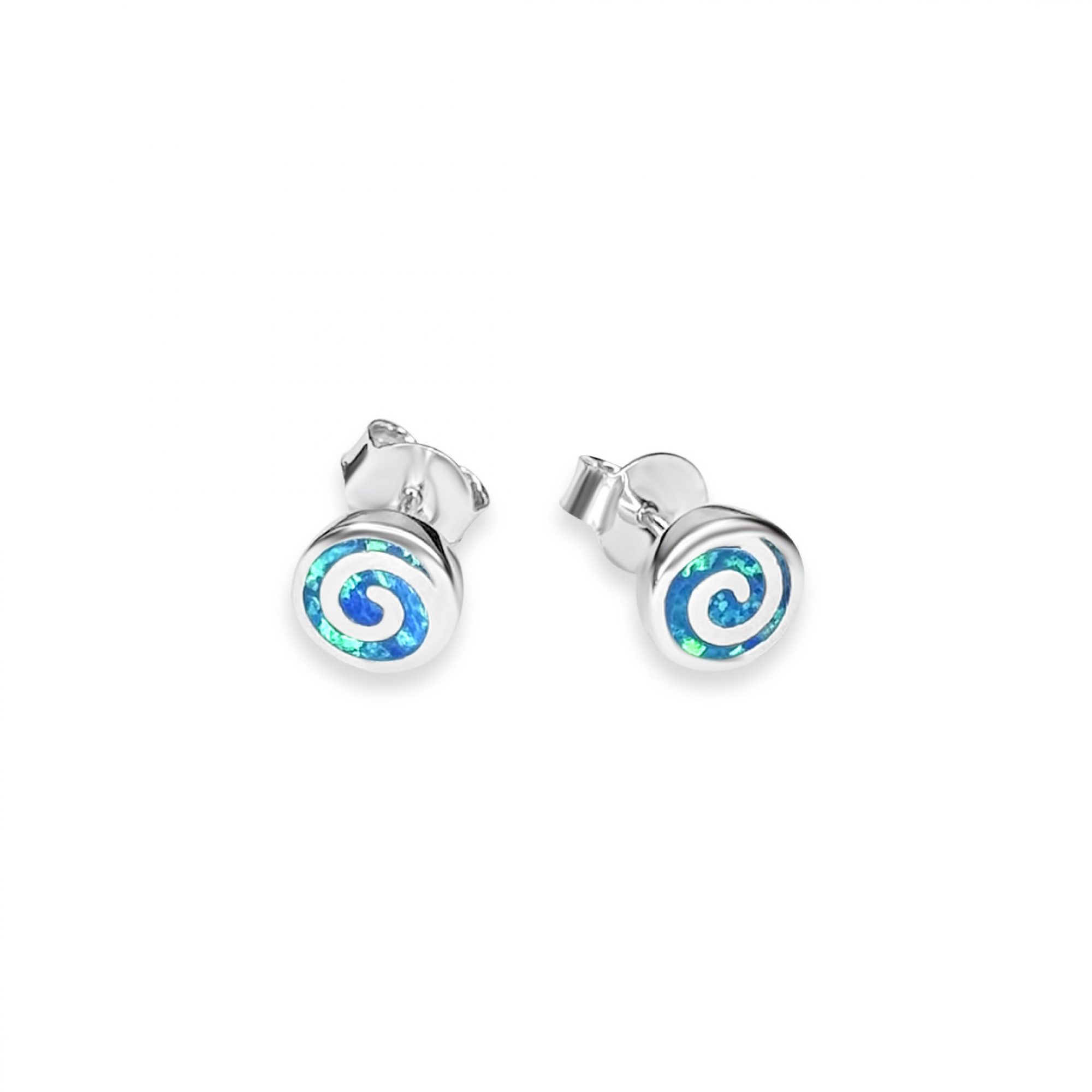 Stud spiral opal earrings 