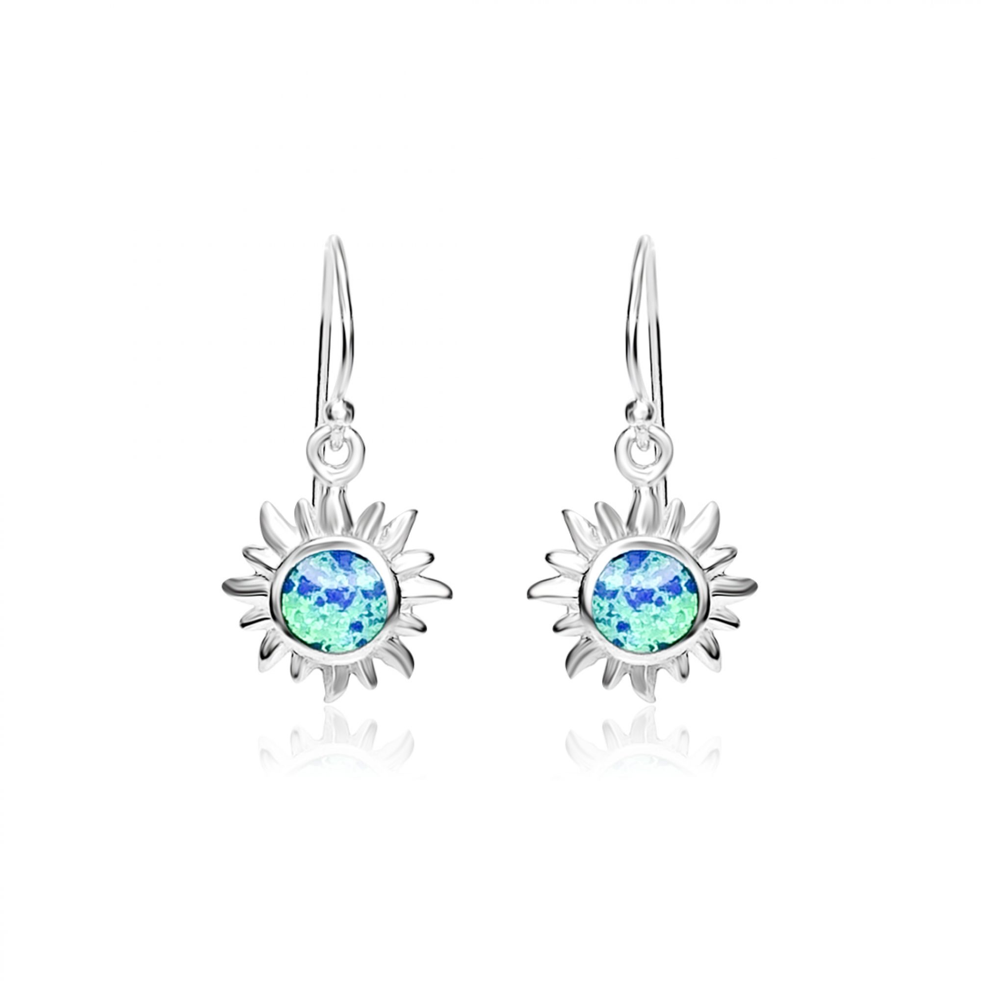 Dangle sun opal earrings