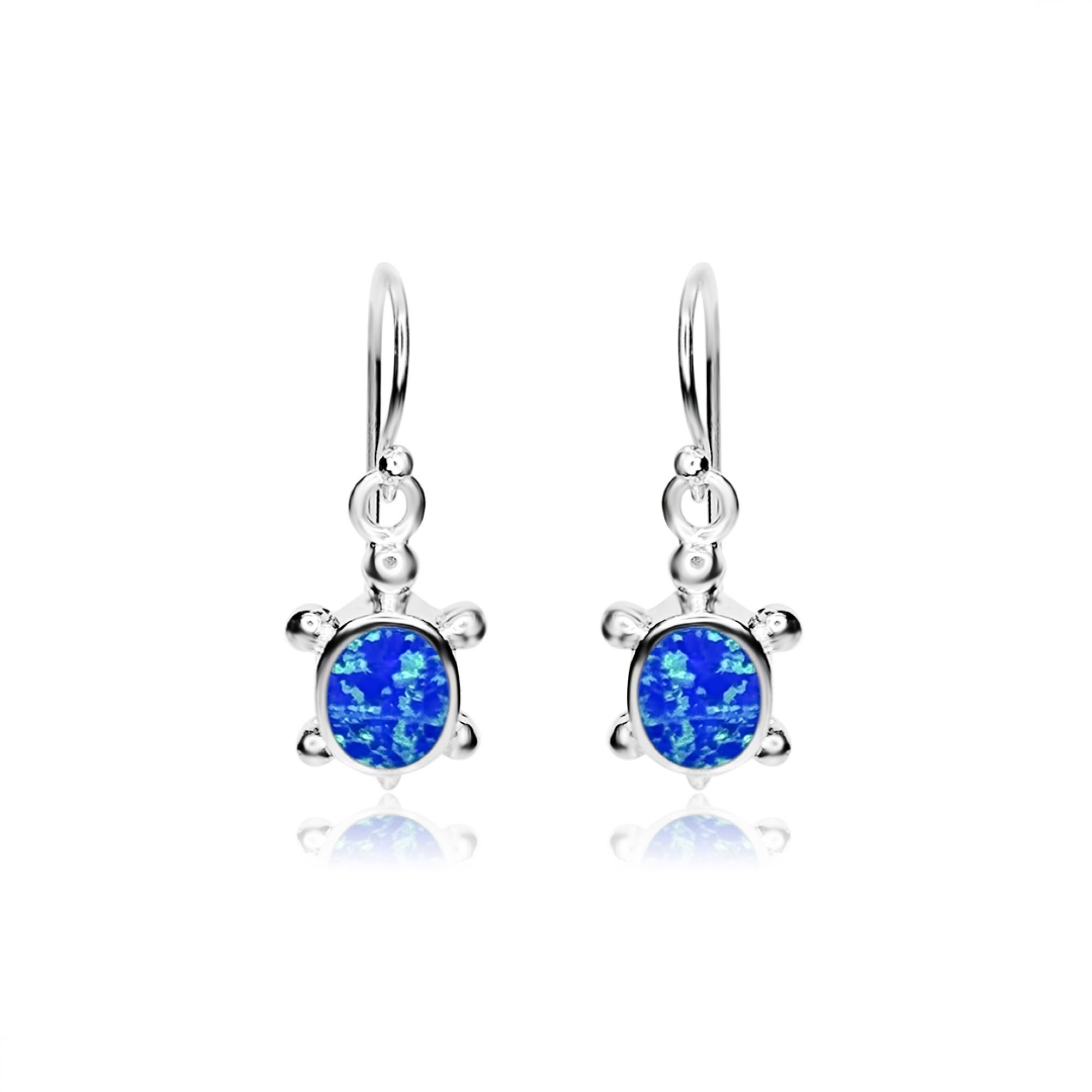 Dangle turtle opal earrings 