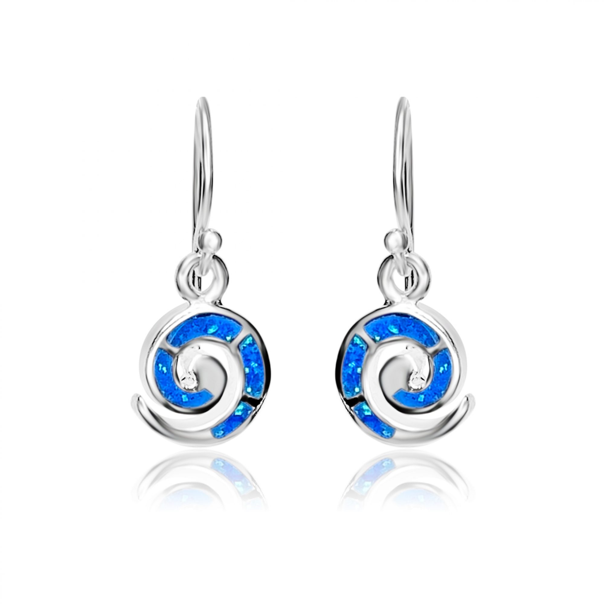 Dangle spiral opal earrings 