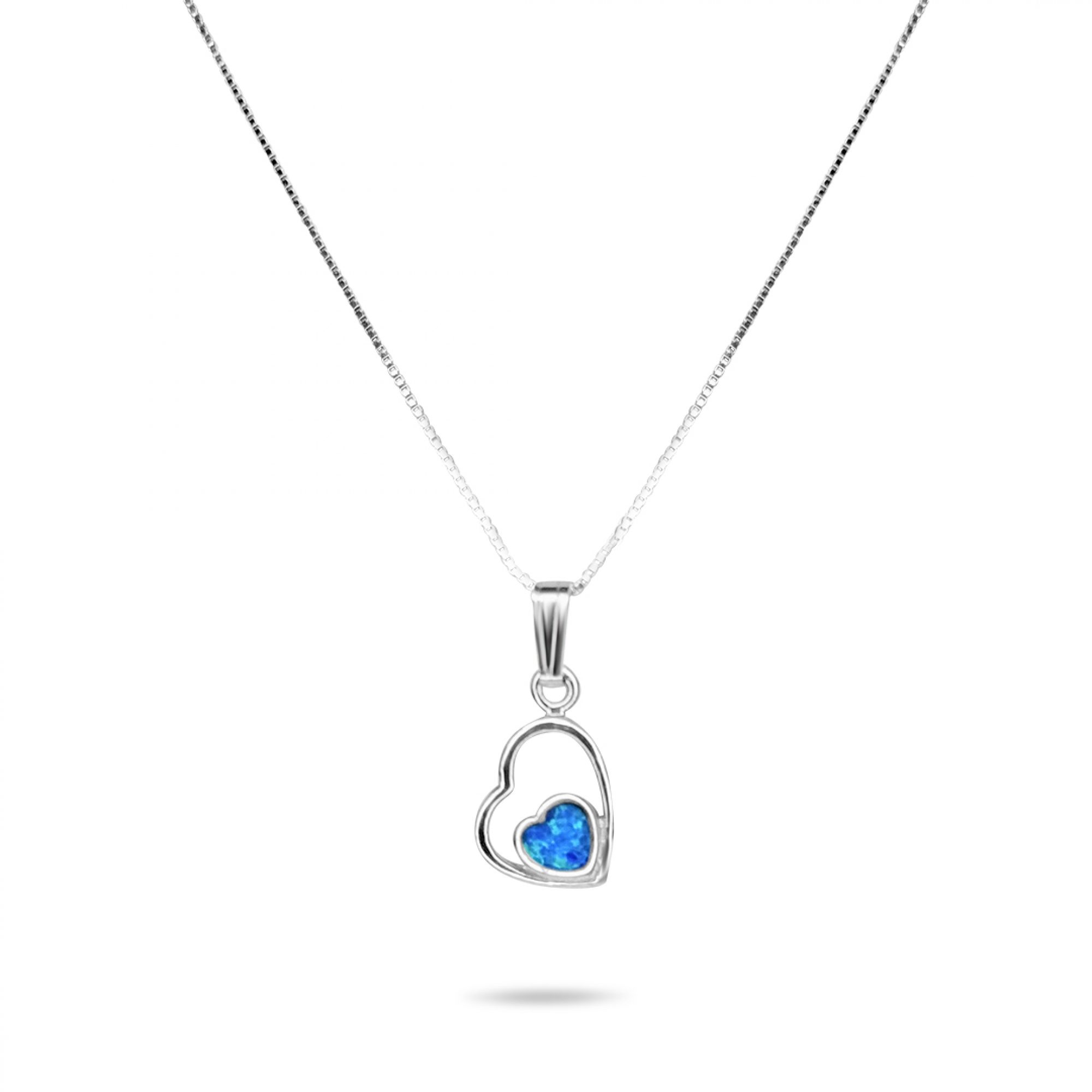 Opal heart pendant