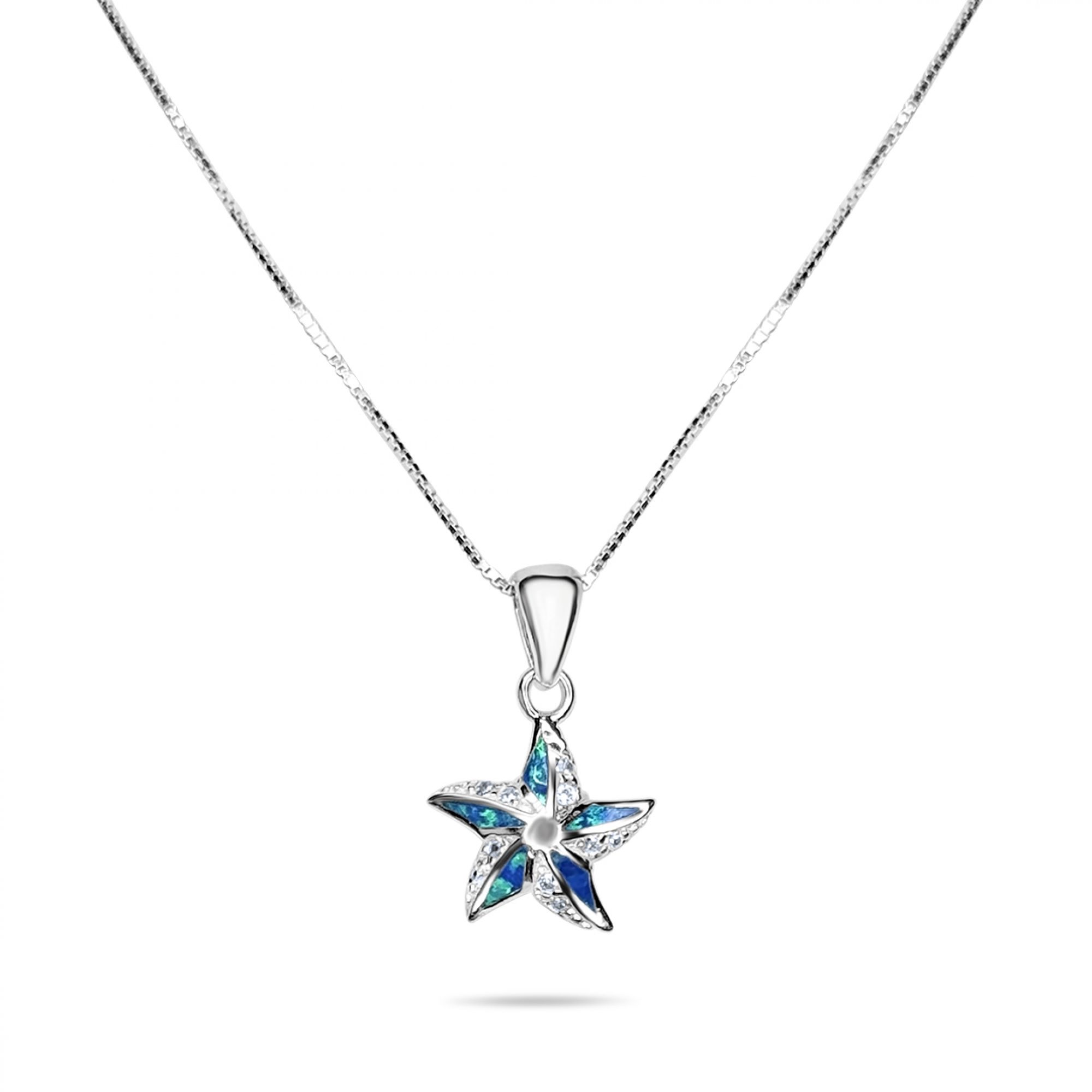 Opal starfish pendant