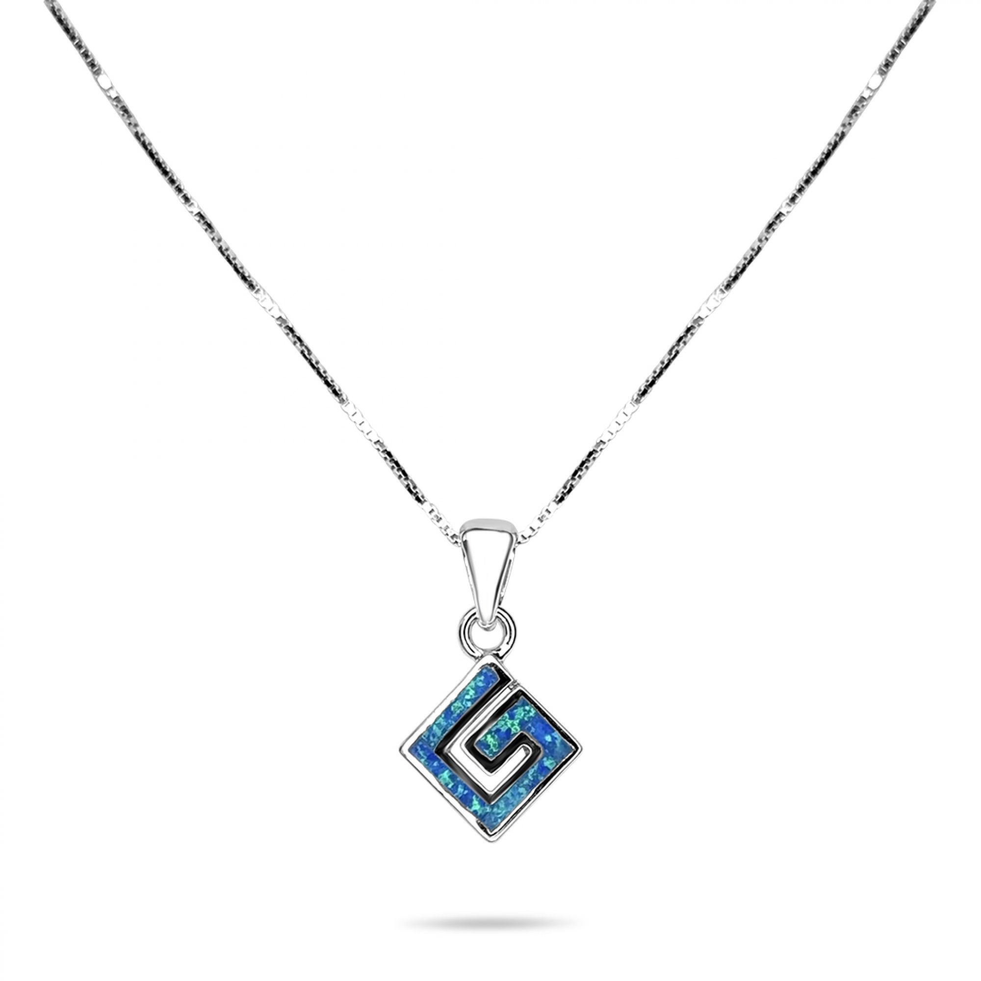 Opal meander pendant