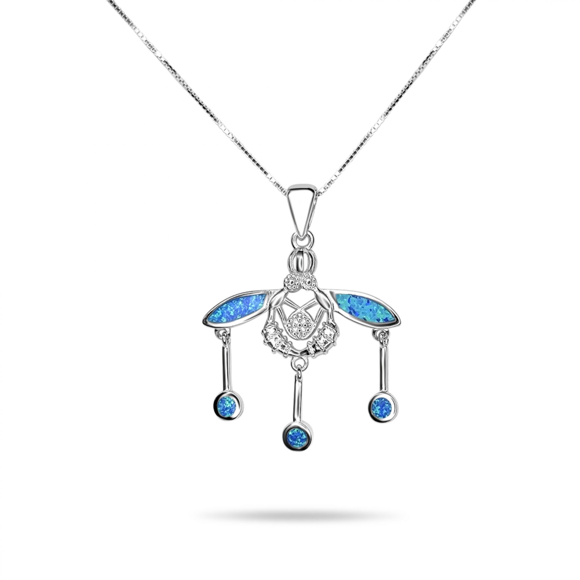 Opal minoan bee pendant