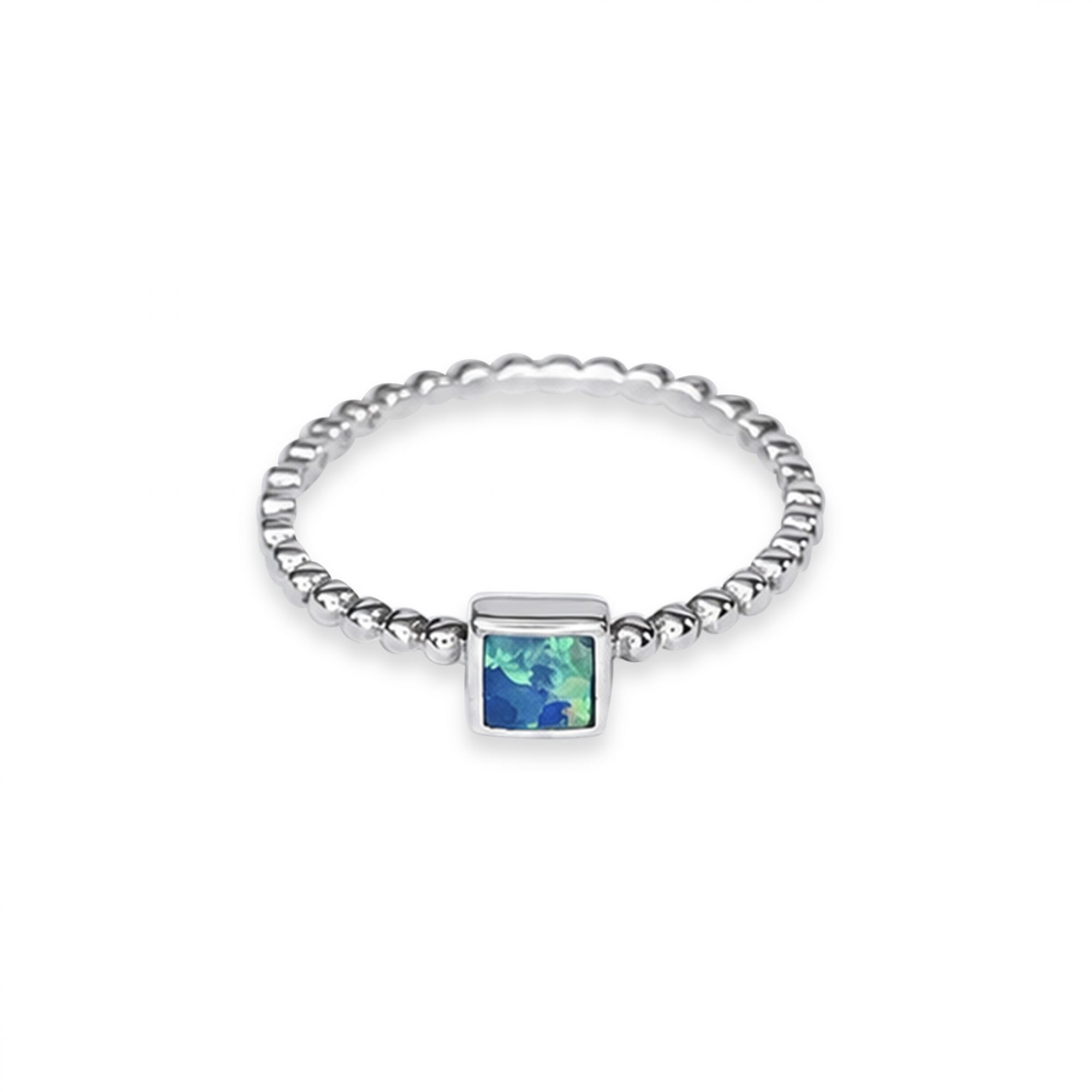 Silver ring with opal stone