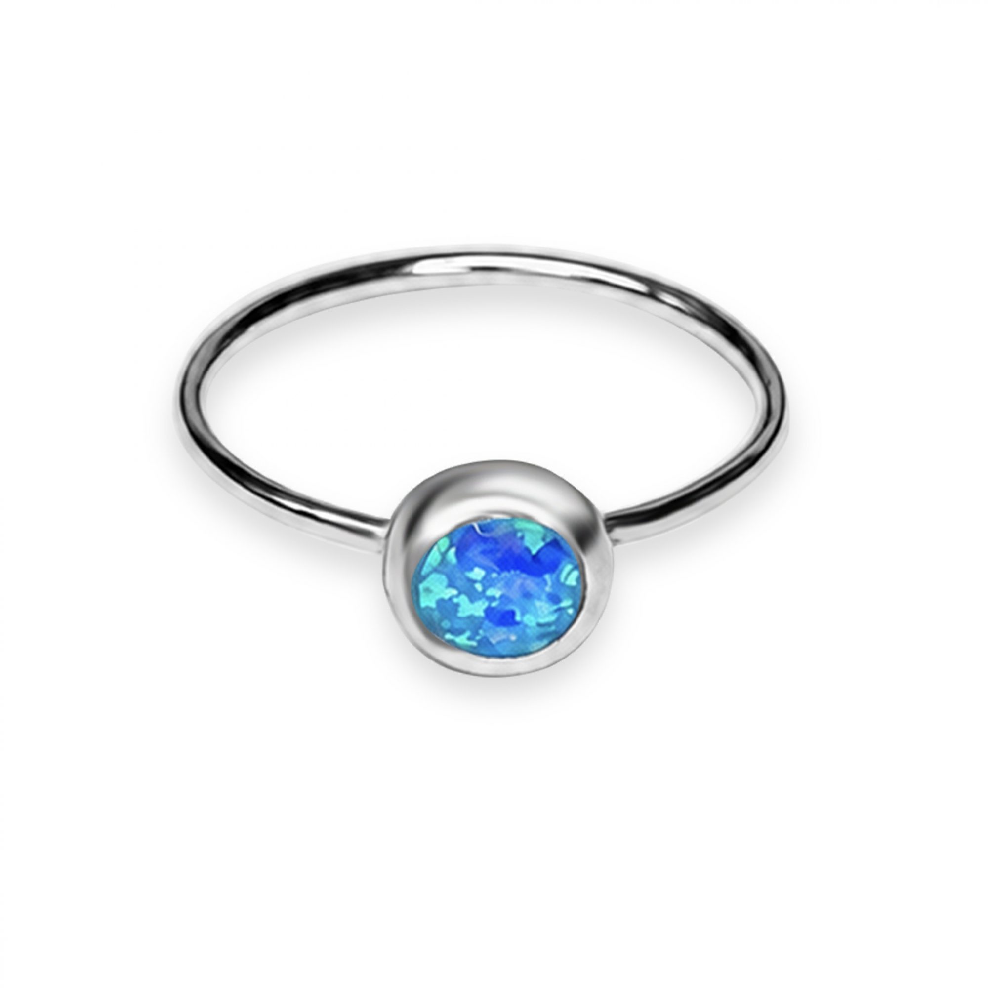 Silver ring with opal stone