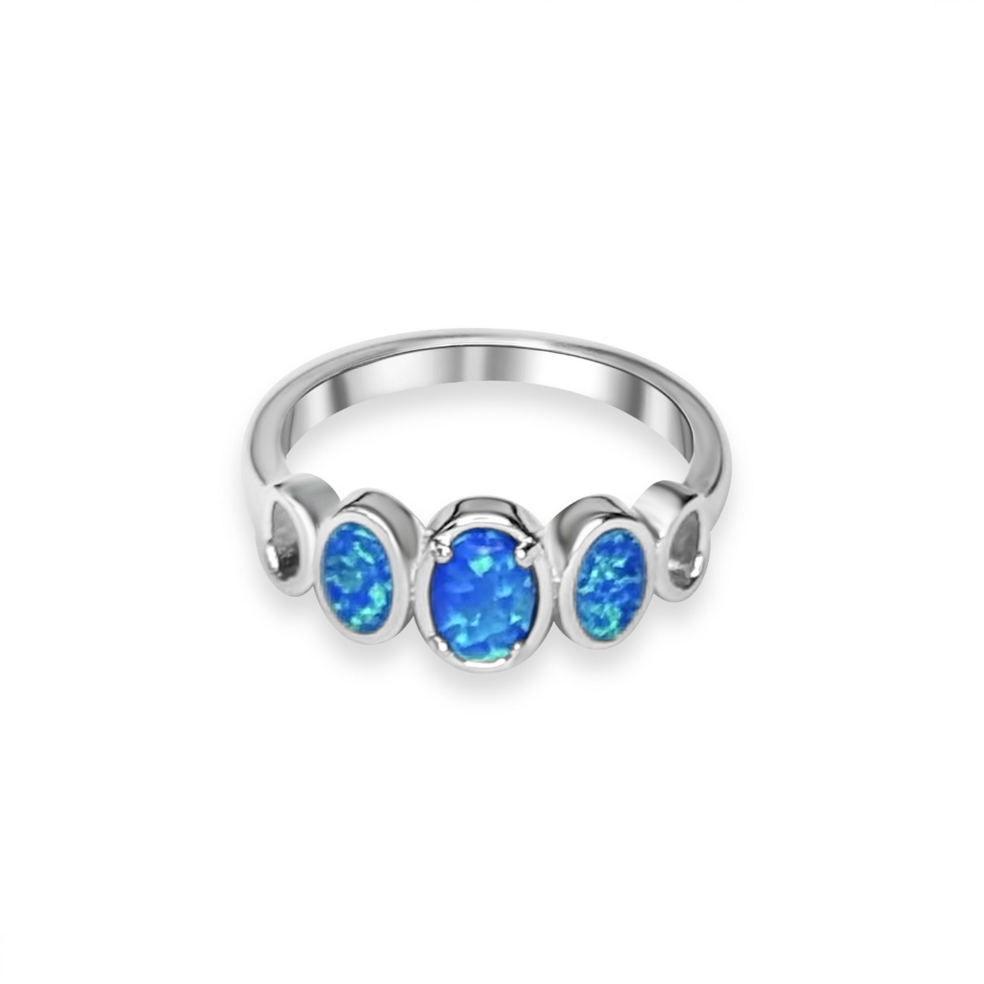 Silver ring with opal stones
