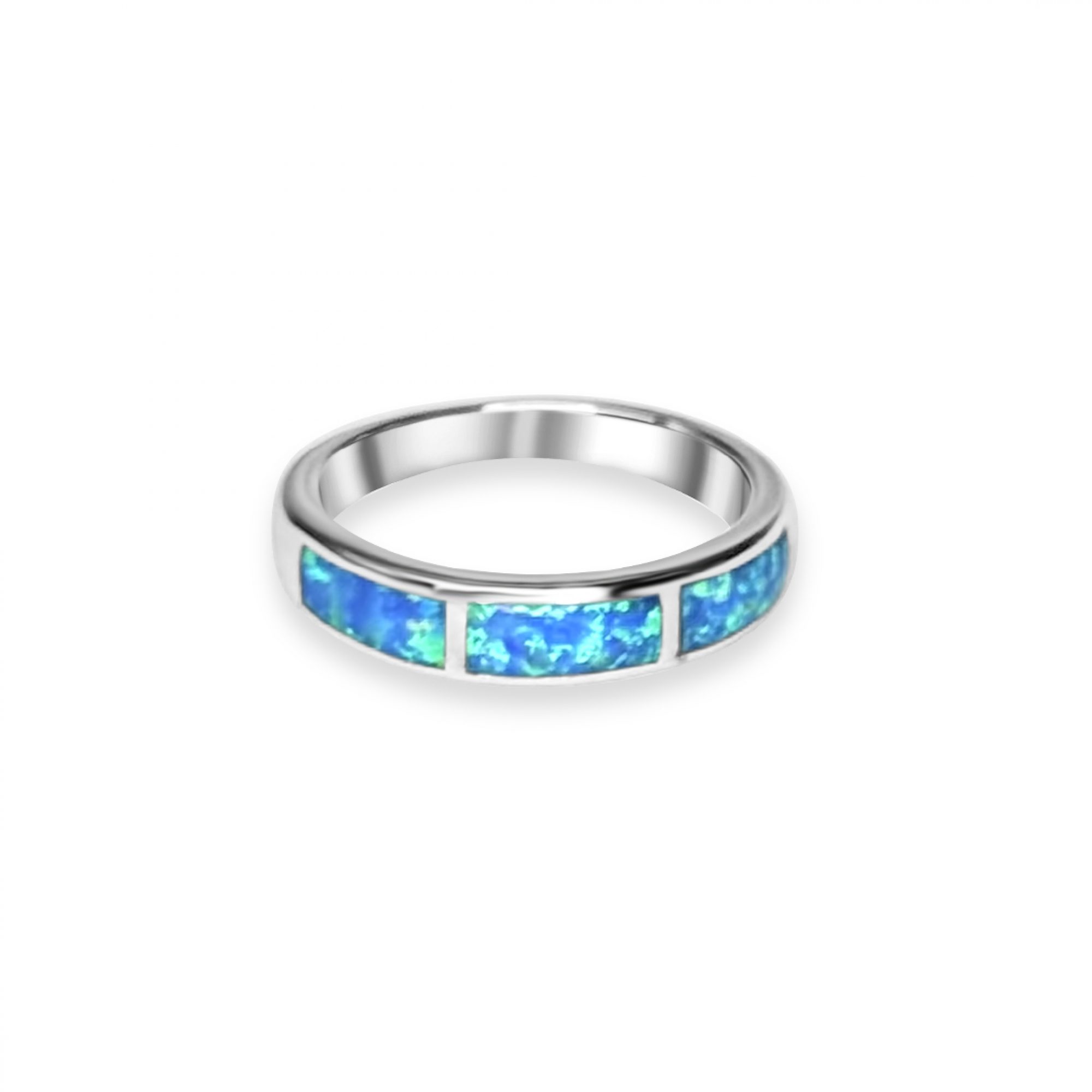 Silver ring with opal stones