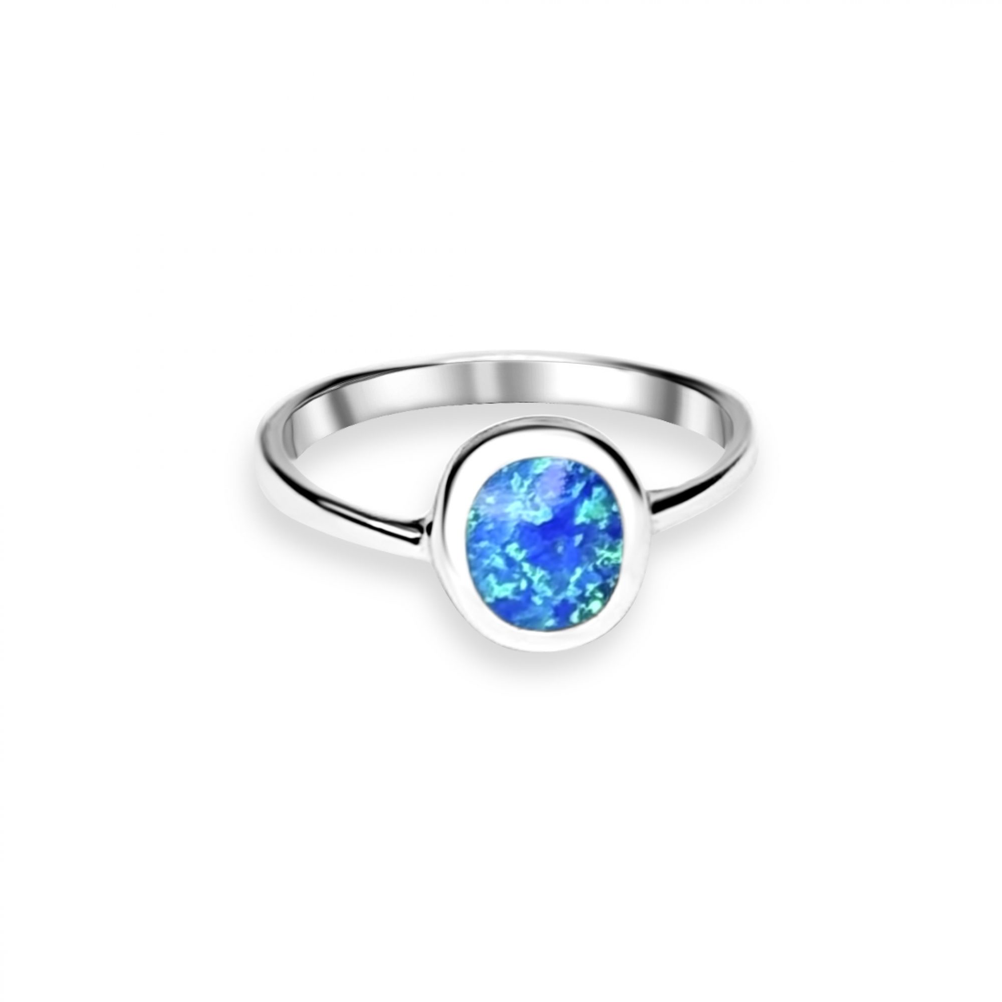 Silver ring with opal stone