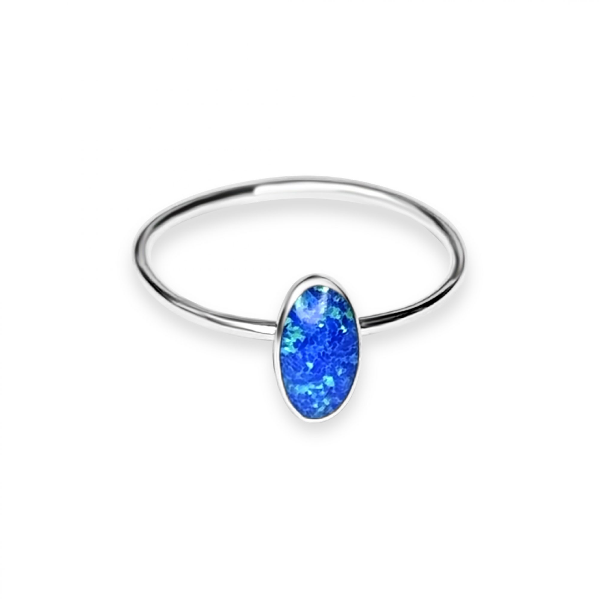 Silver ring with opal stone