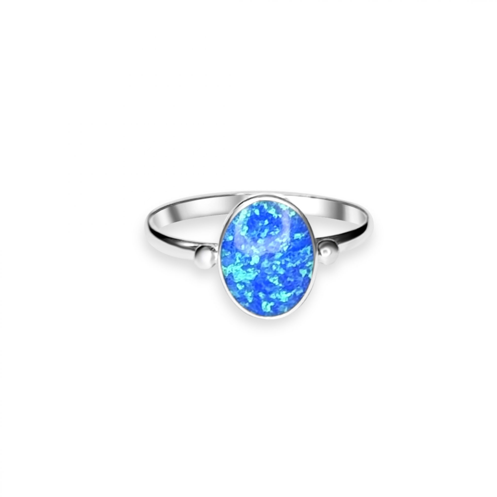Silver ring with opal stone