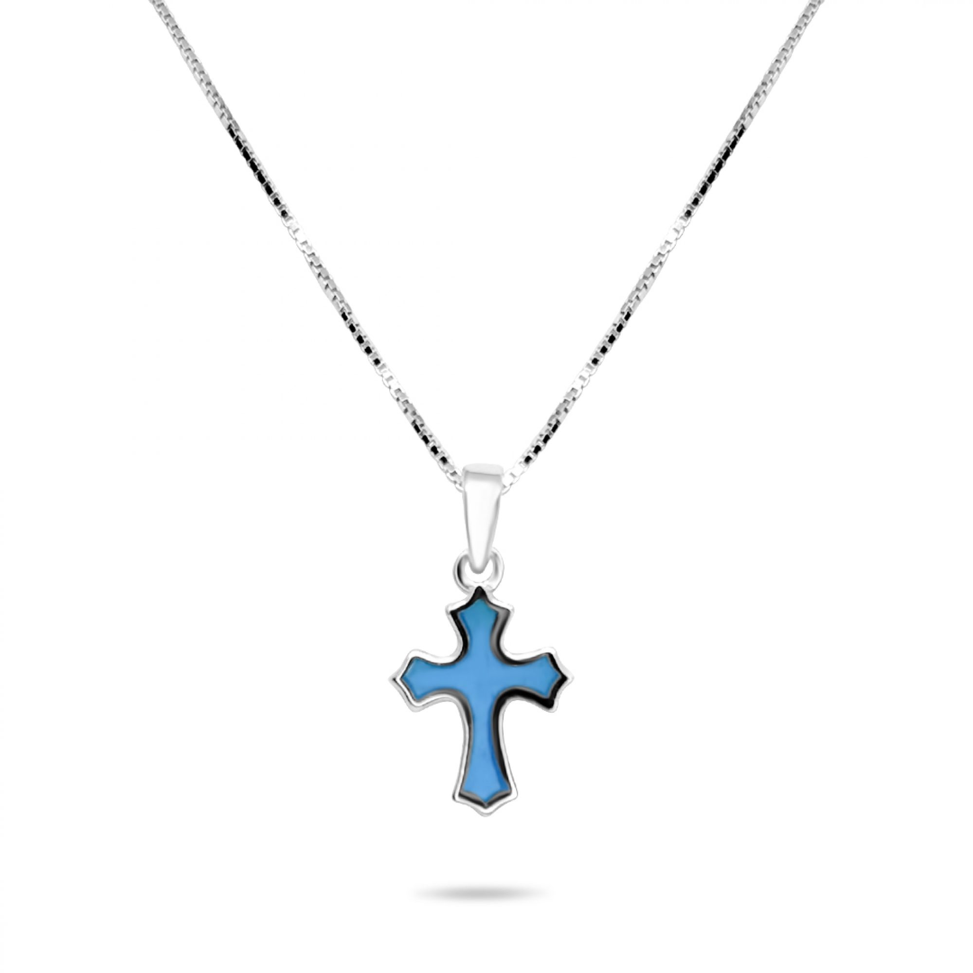 Cross necklace with turquoise stone