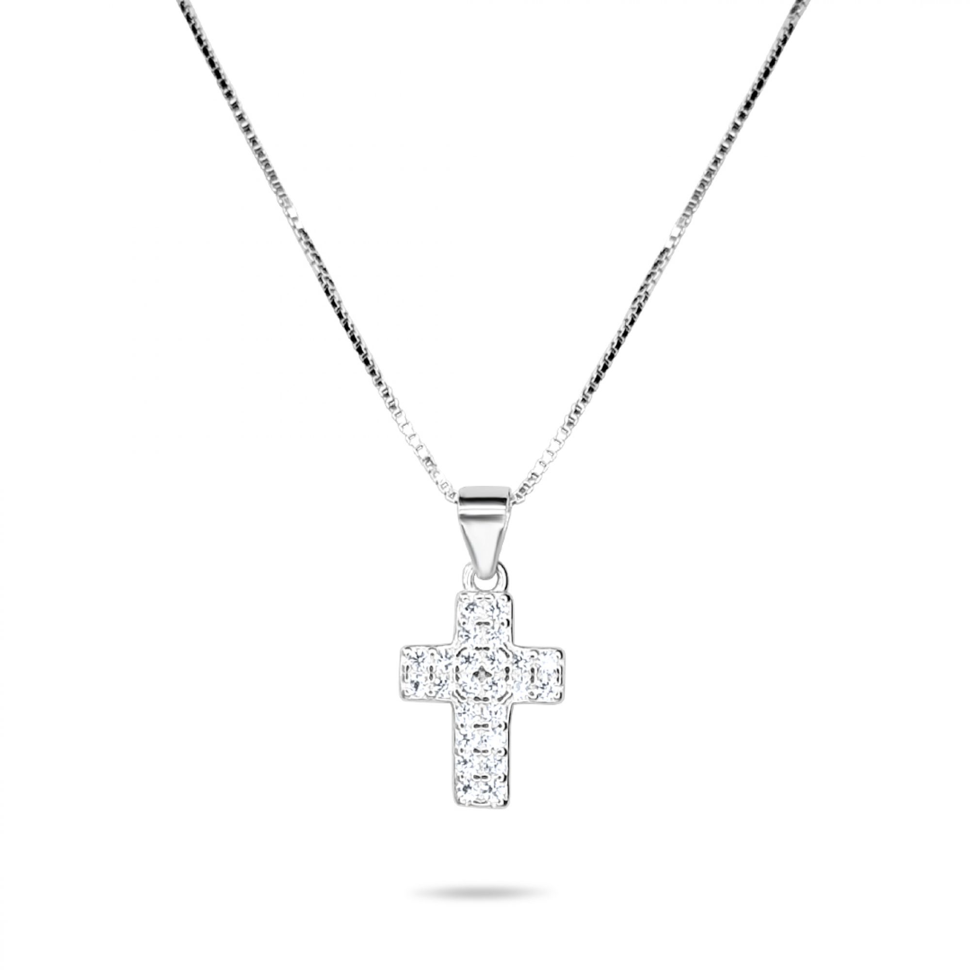 Cross necklace with zircon stones