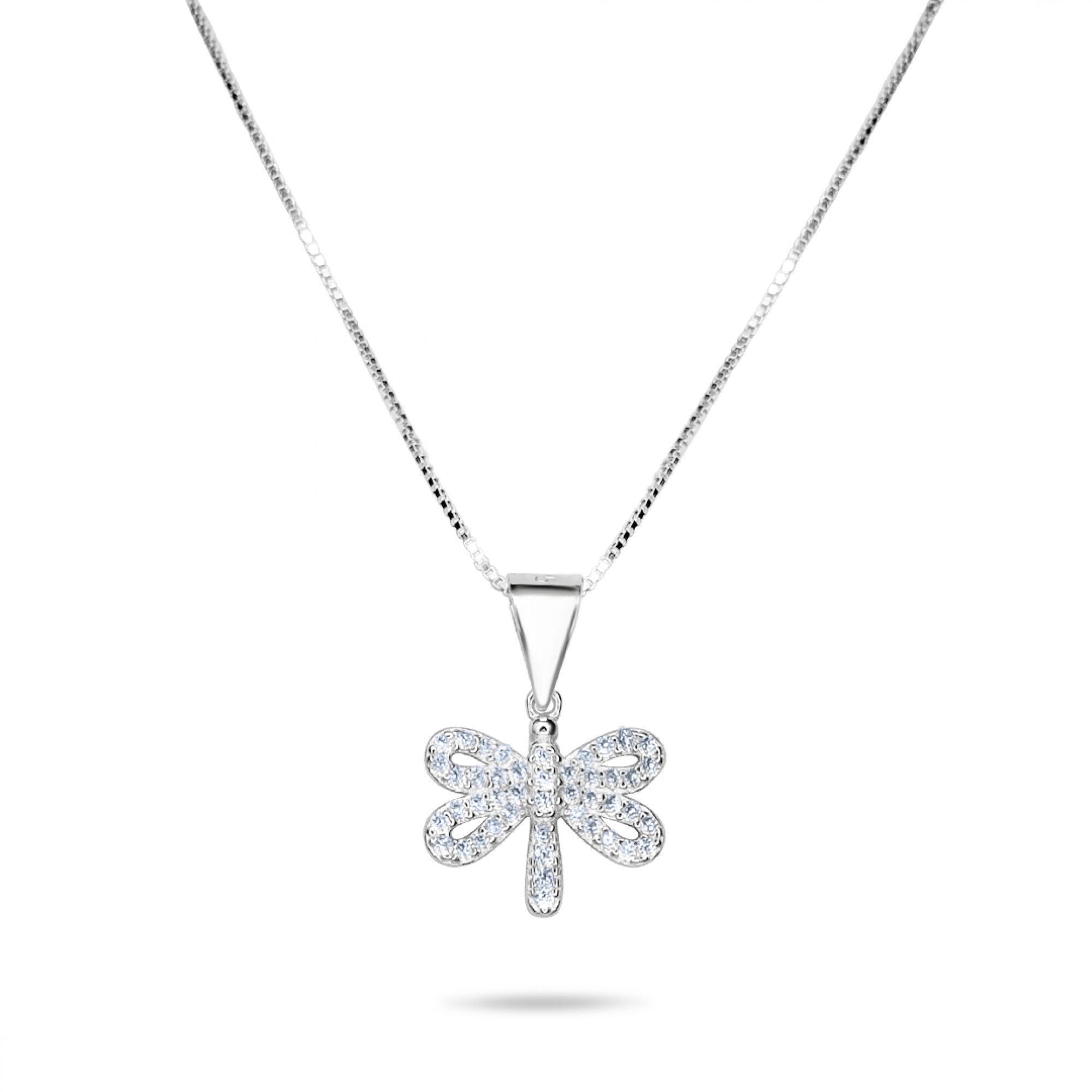 Dragonfly necklace with zircon stones