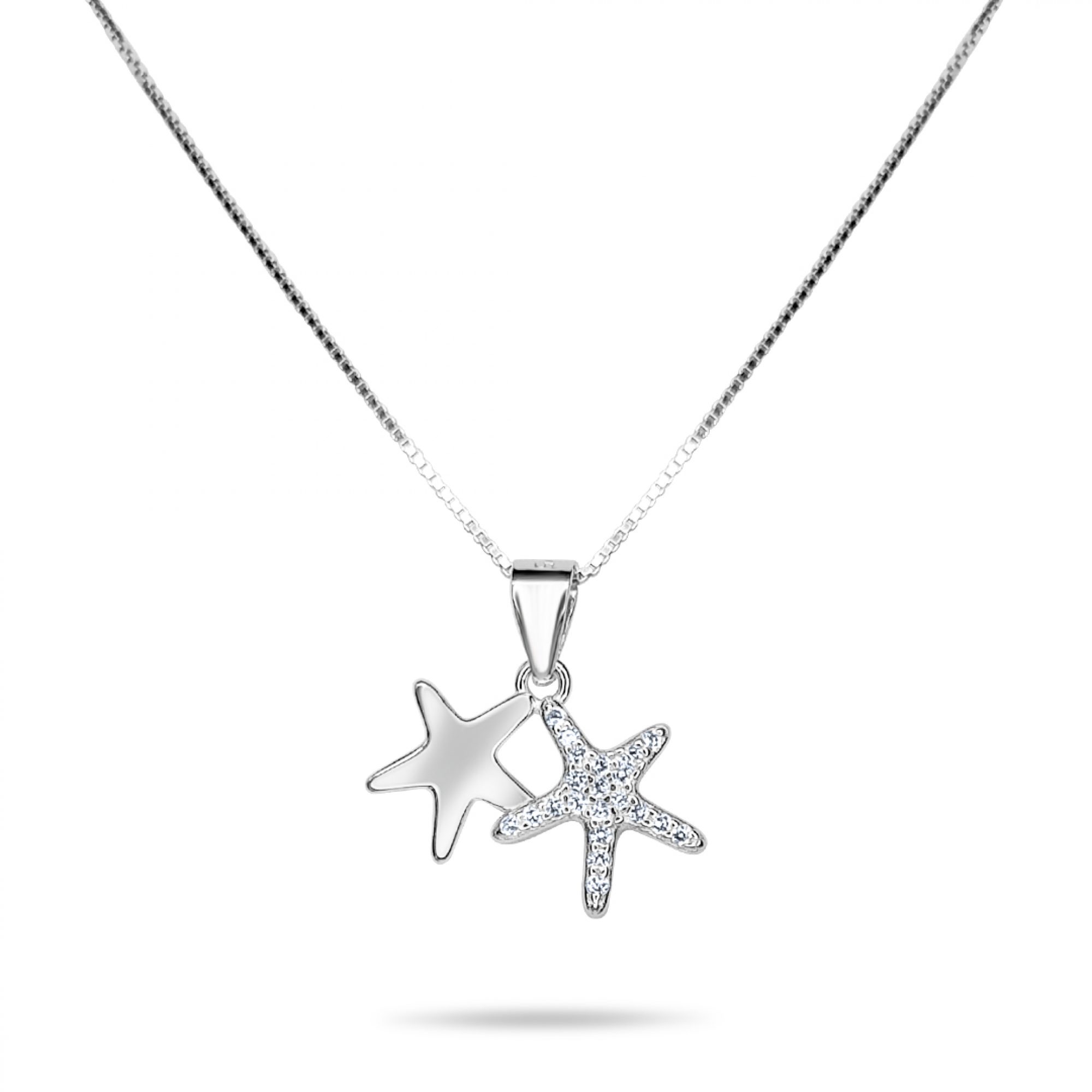 Starfish necklace with zircon stones