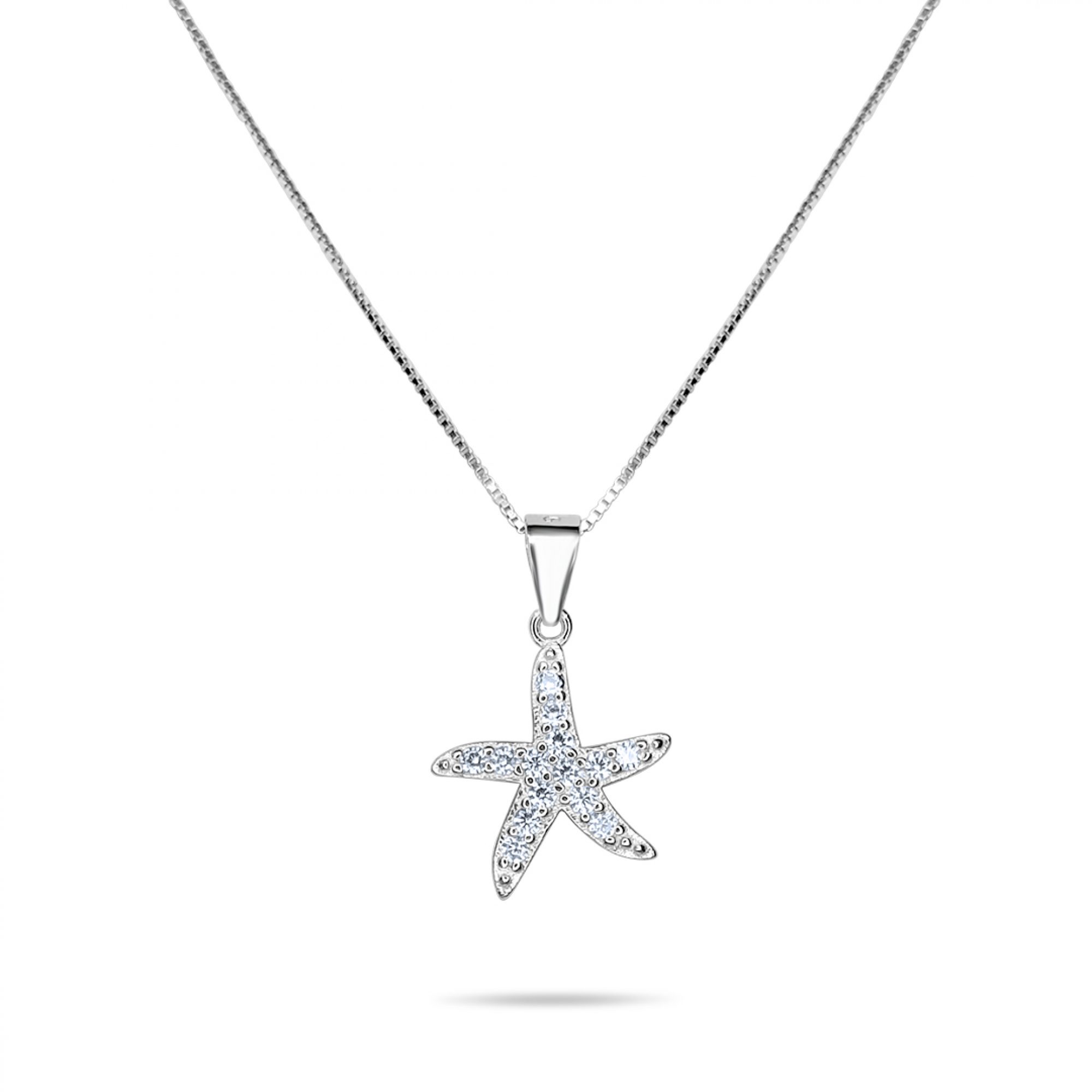 Starfish necklace with zircon stones