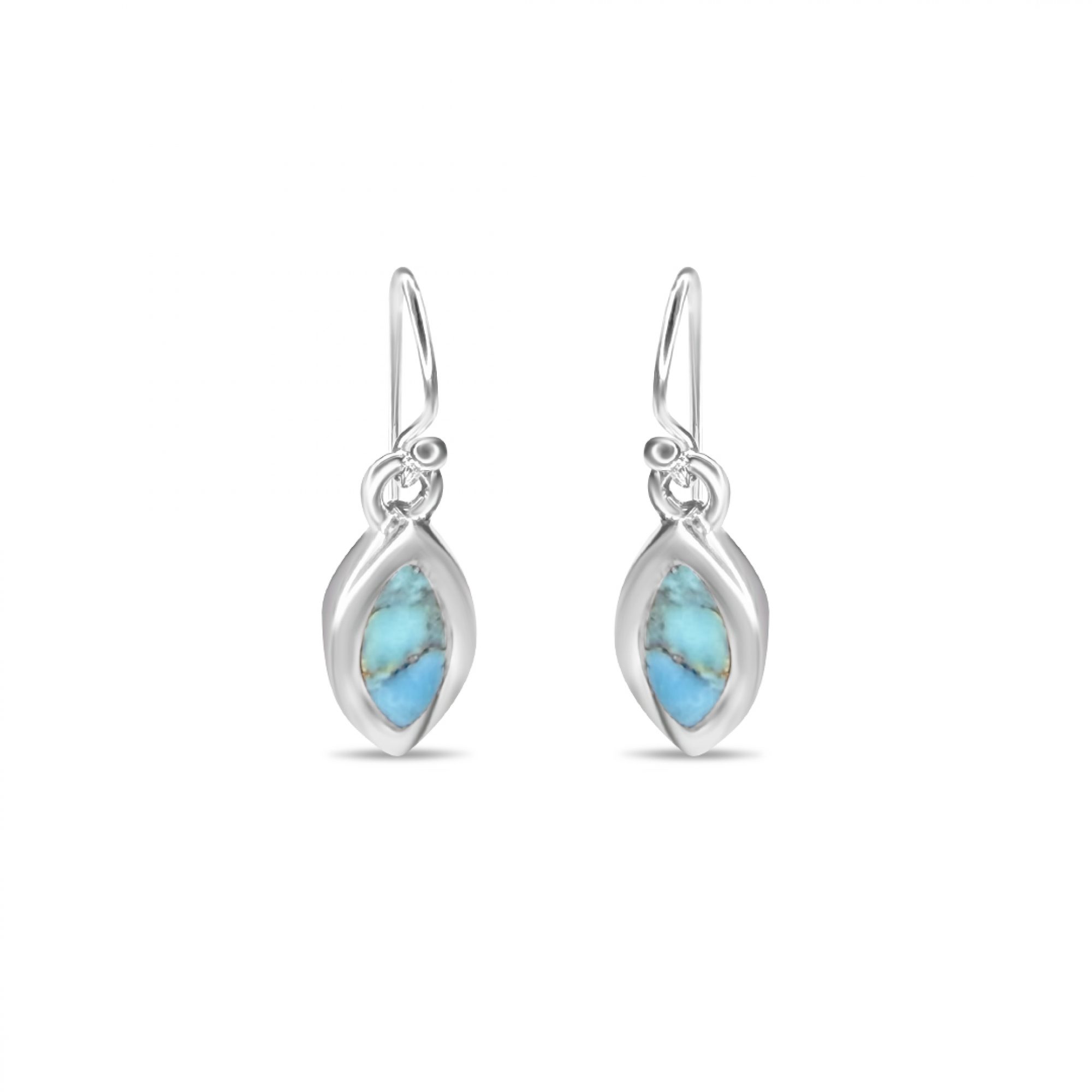 Σκουλαρίκια κρεμαστά με πέτρες τιρκουάζ