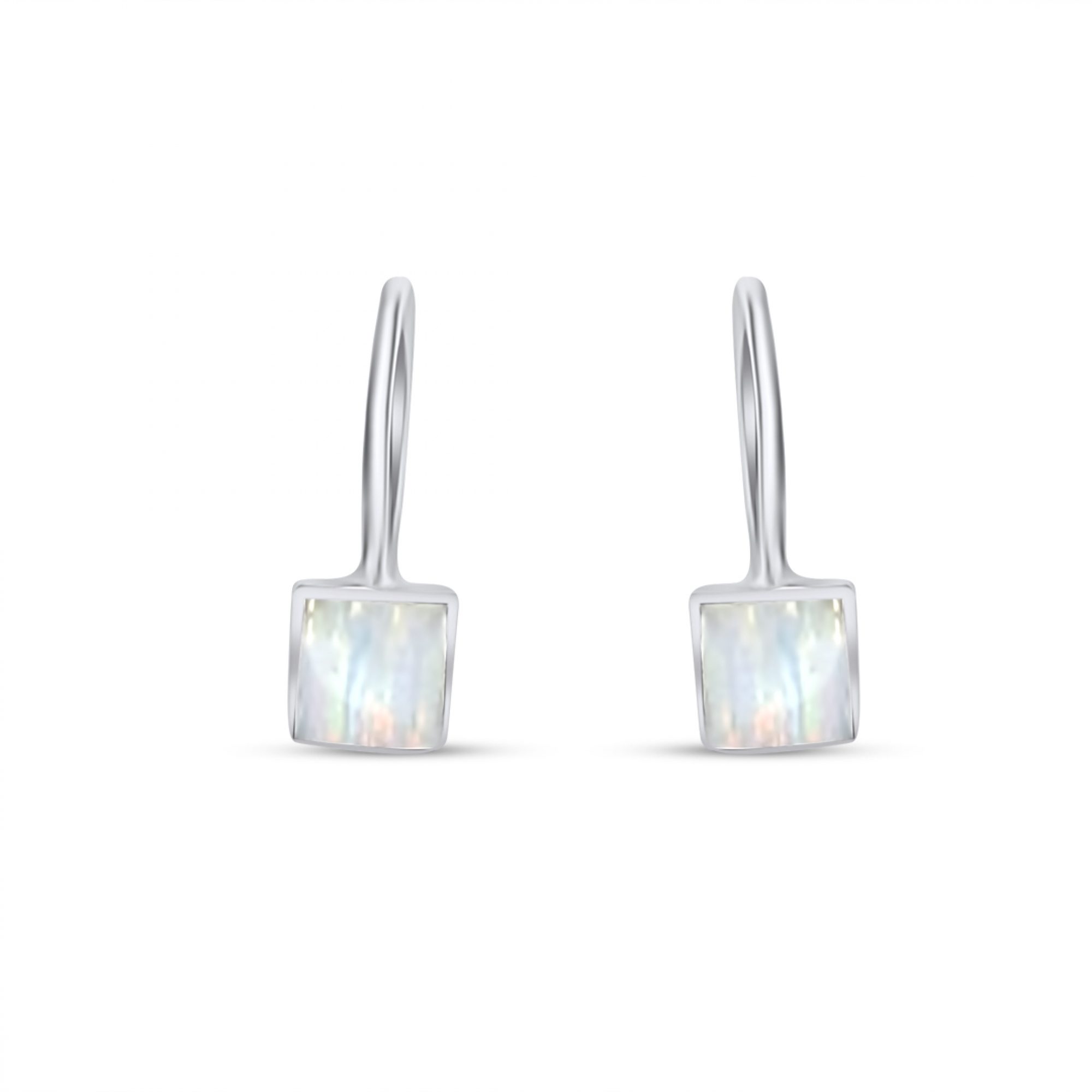 Dangle earrings with white opal 